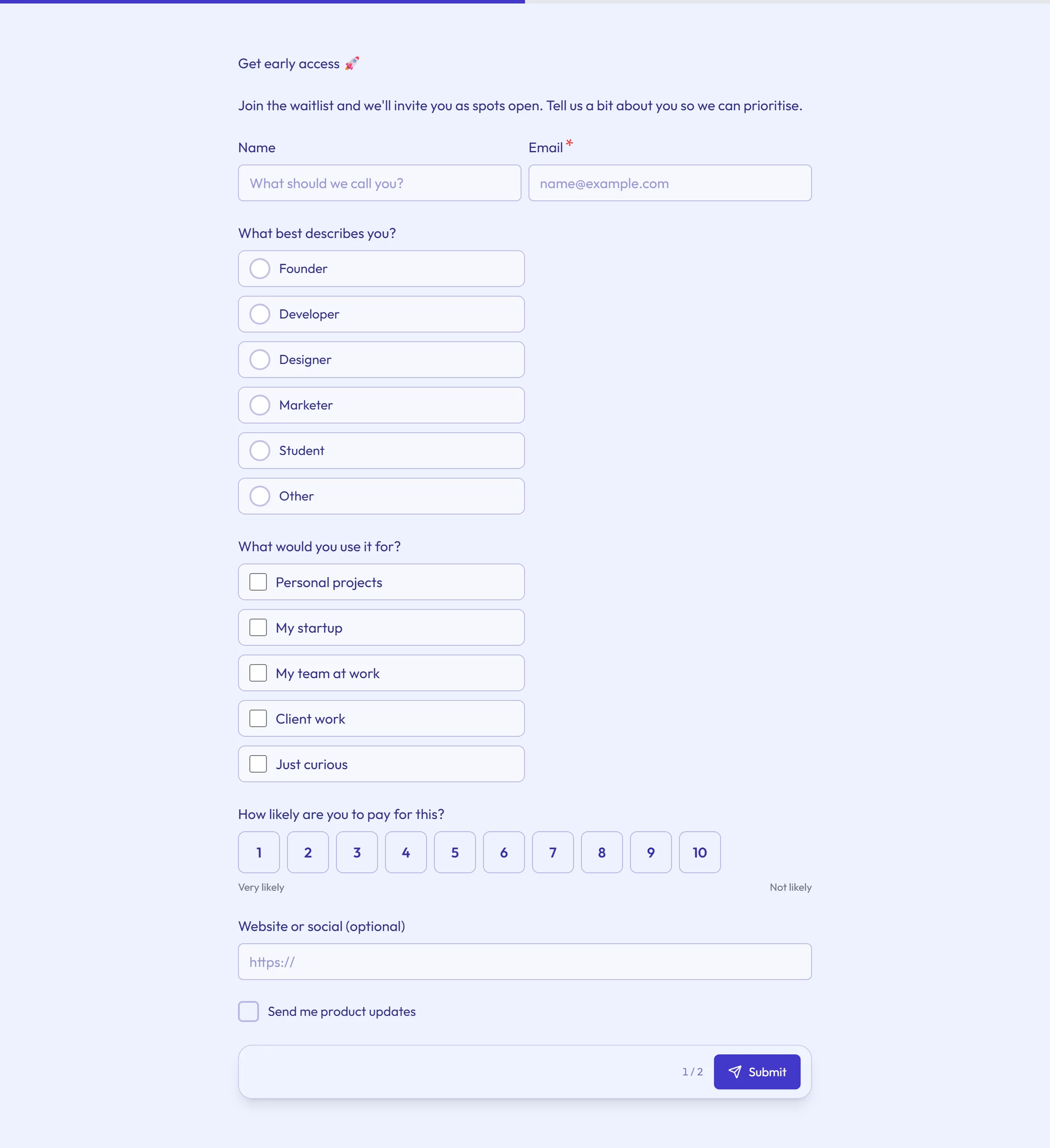 Beta Program & Waitlist template preview