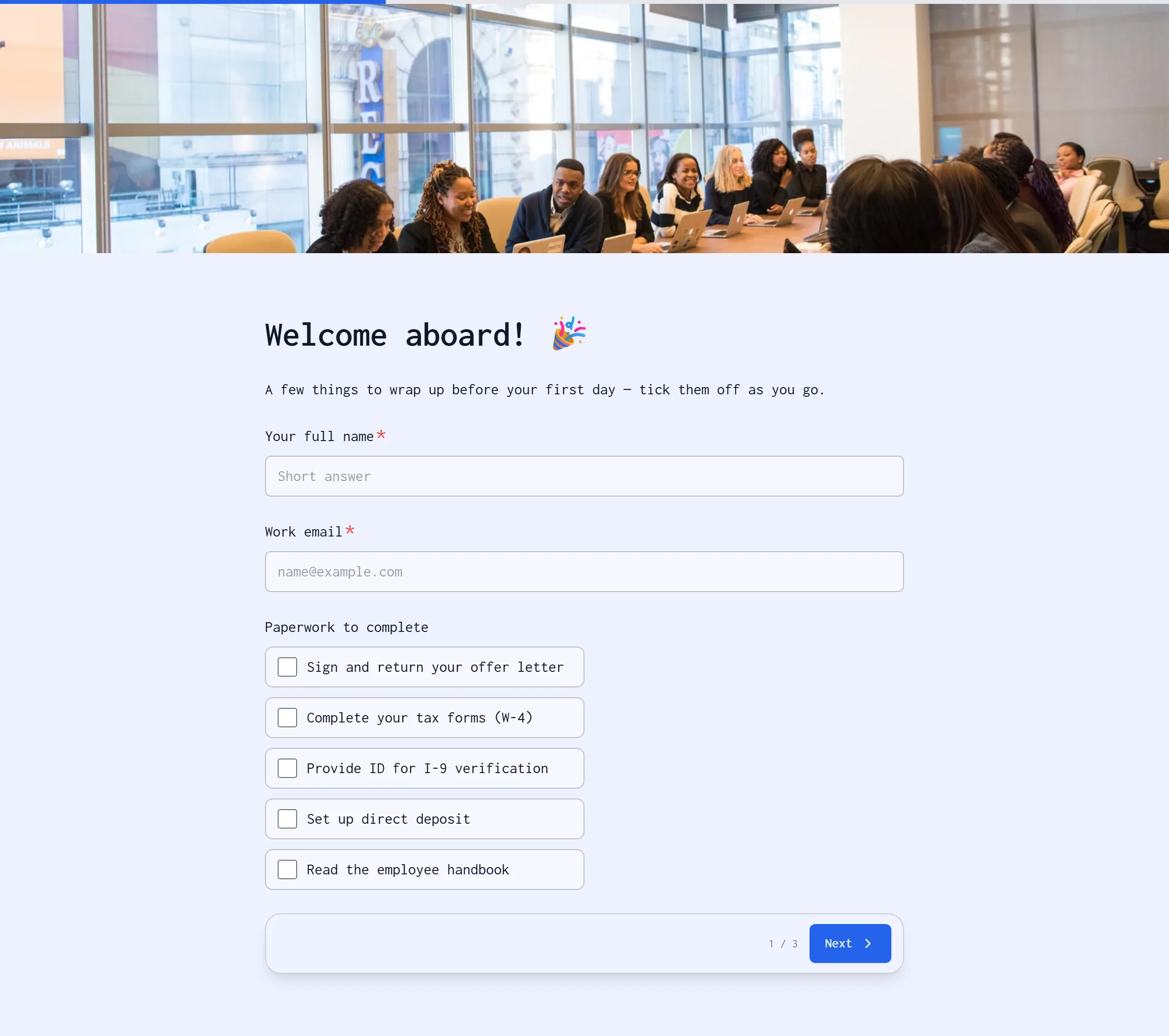 New Hire Onboarding Checklist template preview