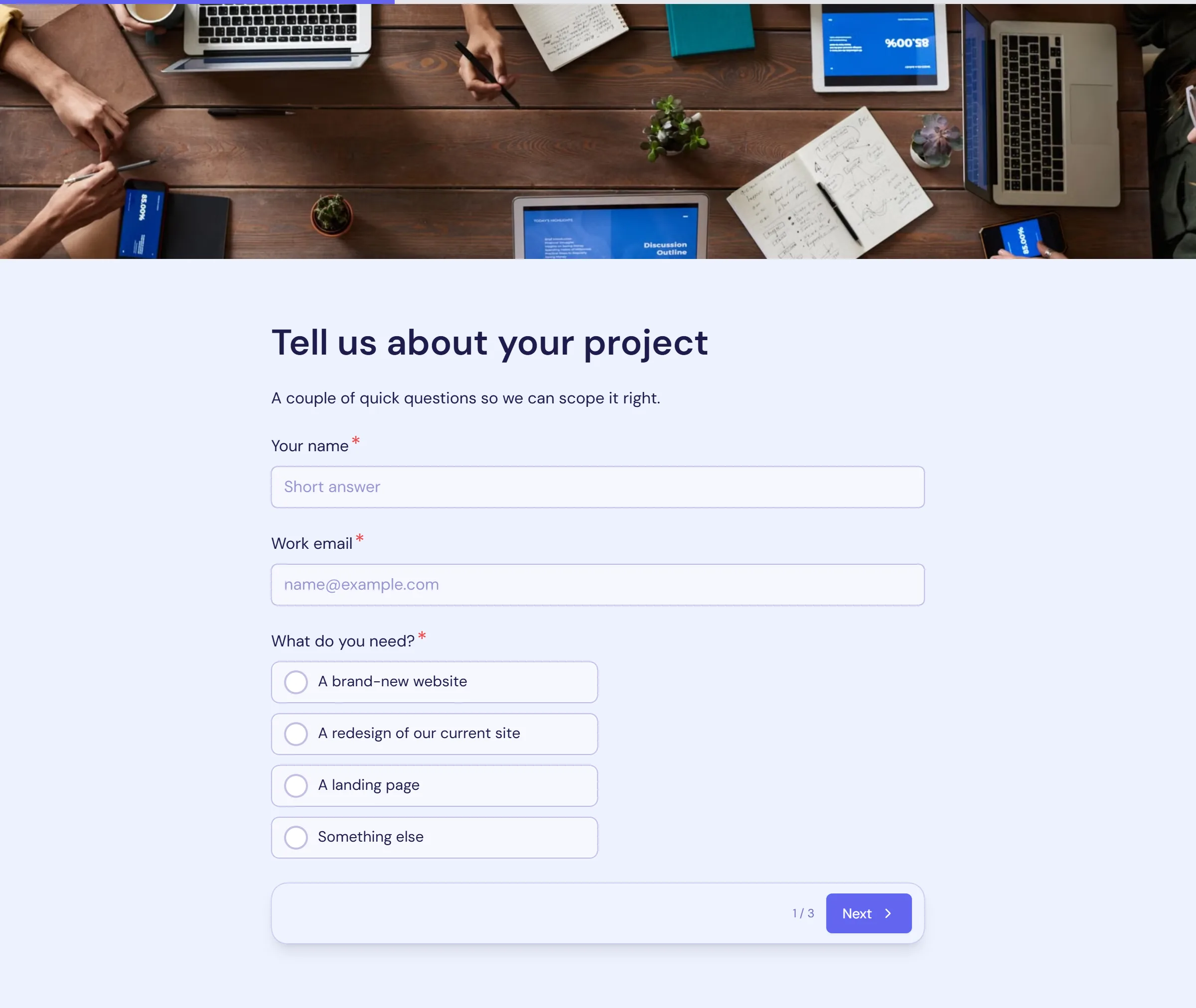 Web Project Brief template preview