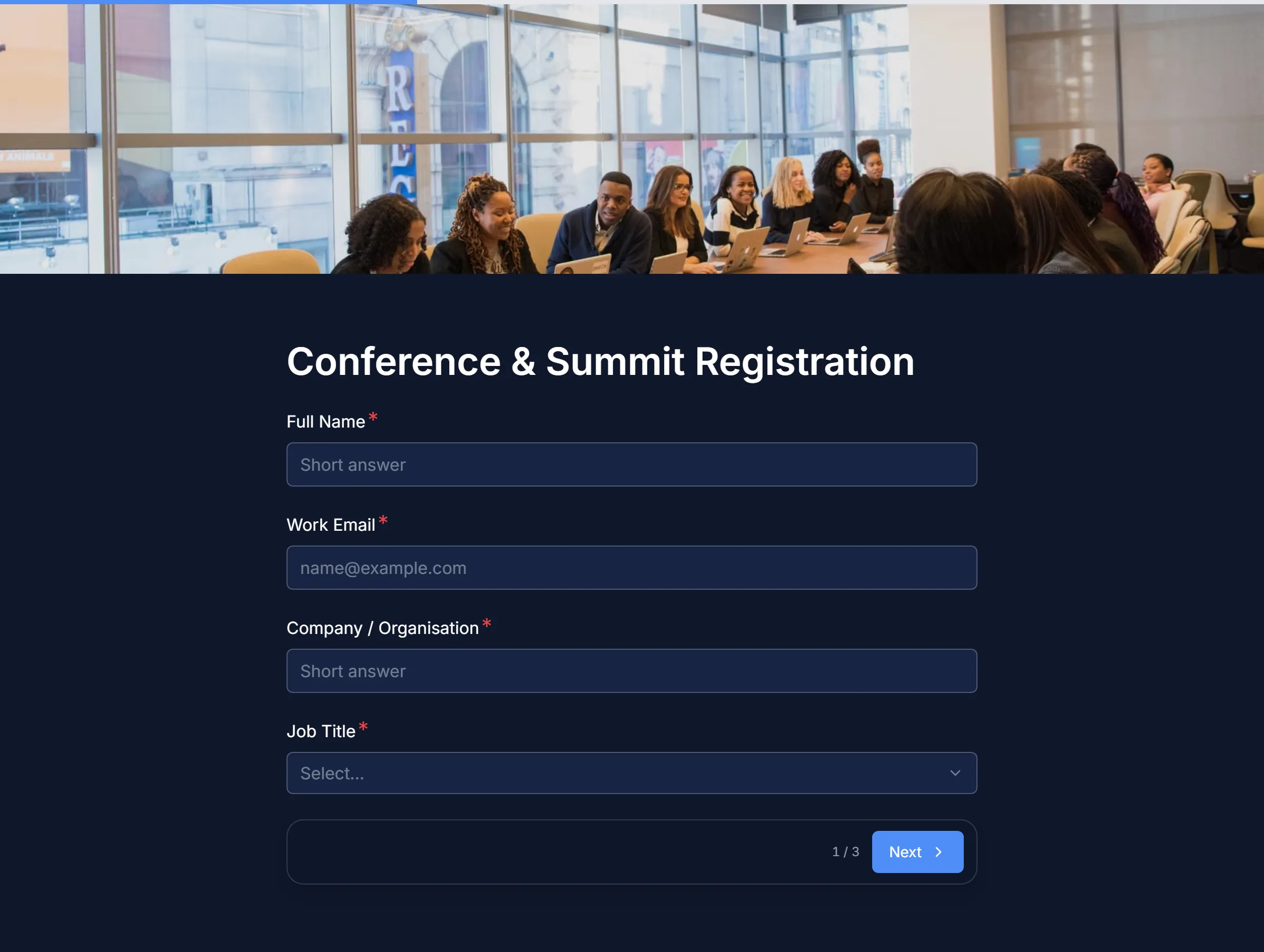 Conference & Summit Registration template preview