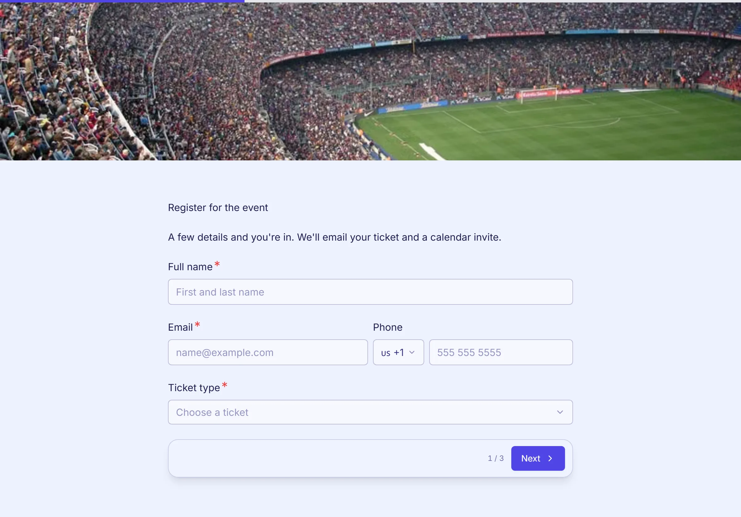 Event Registration template preview