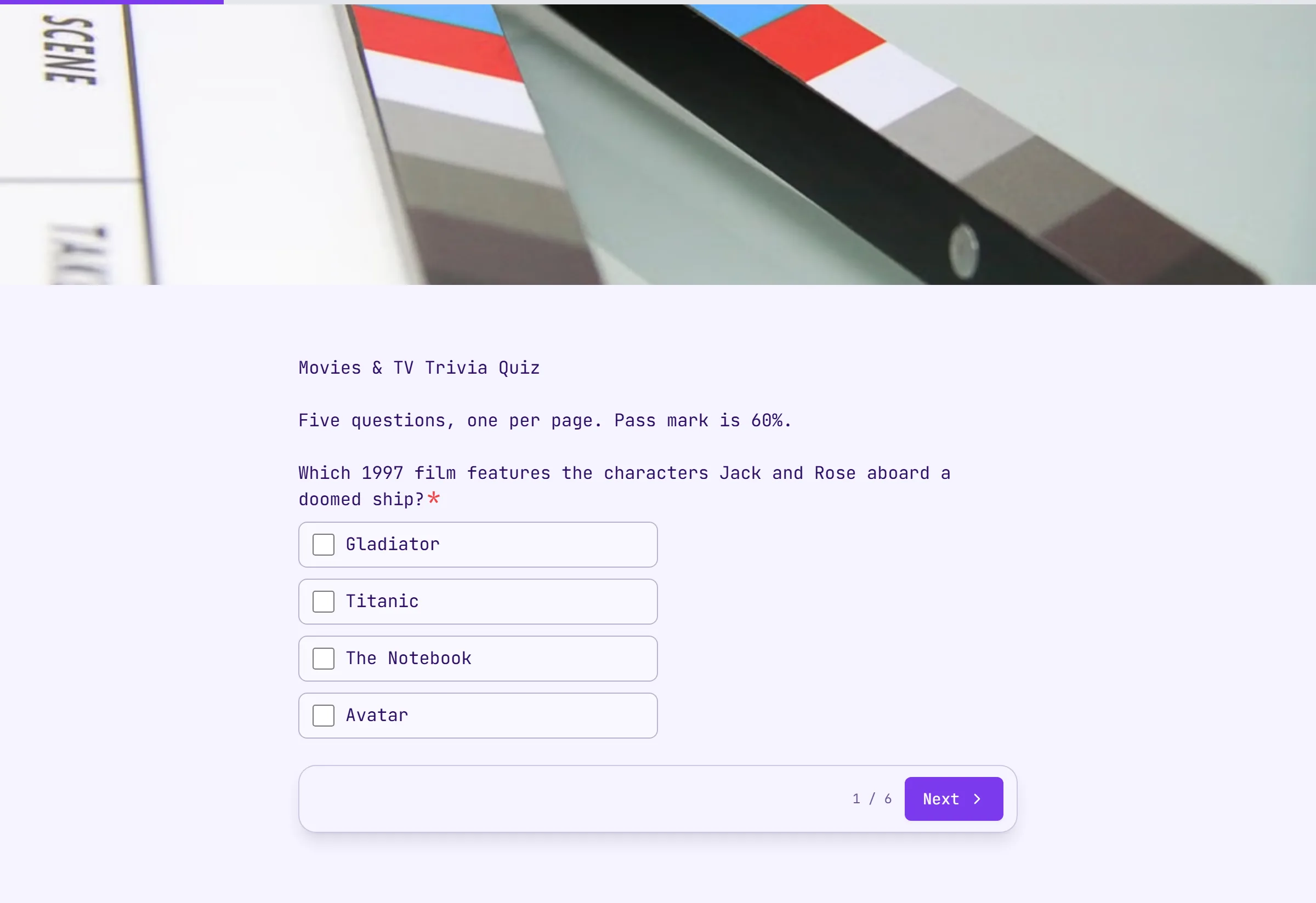 Movies & TV Trivia Quiz template preview
