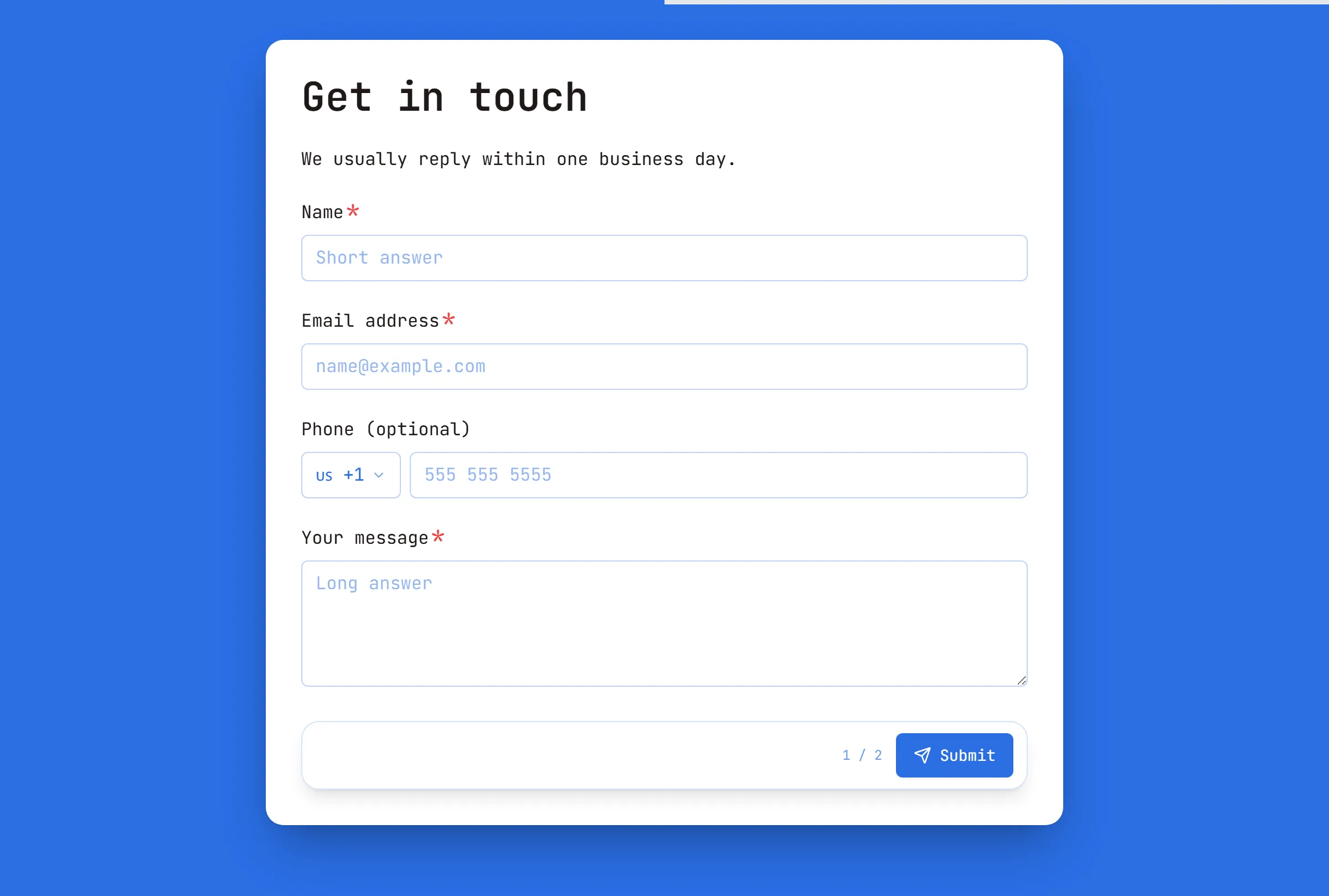 Contact Us preview