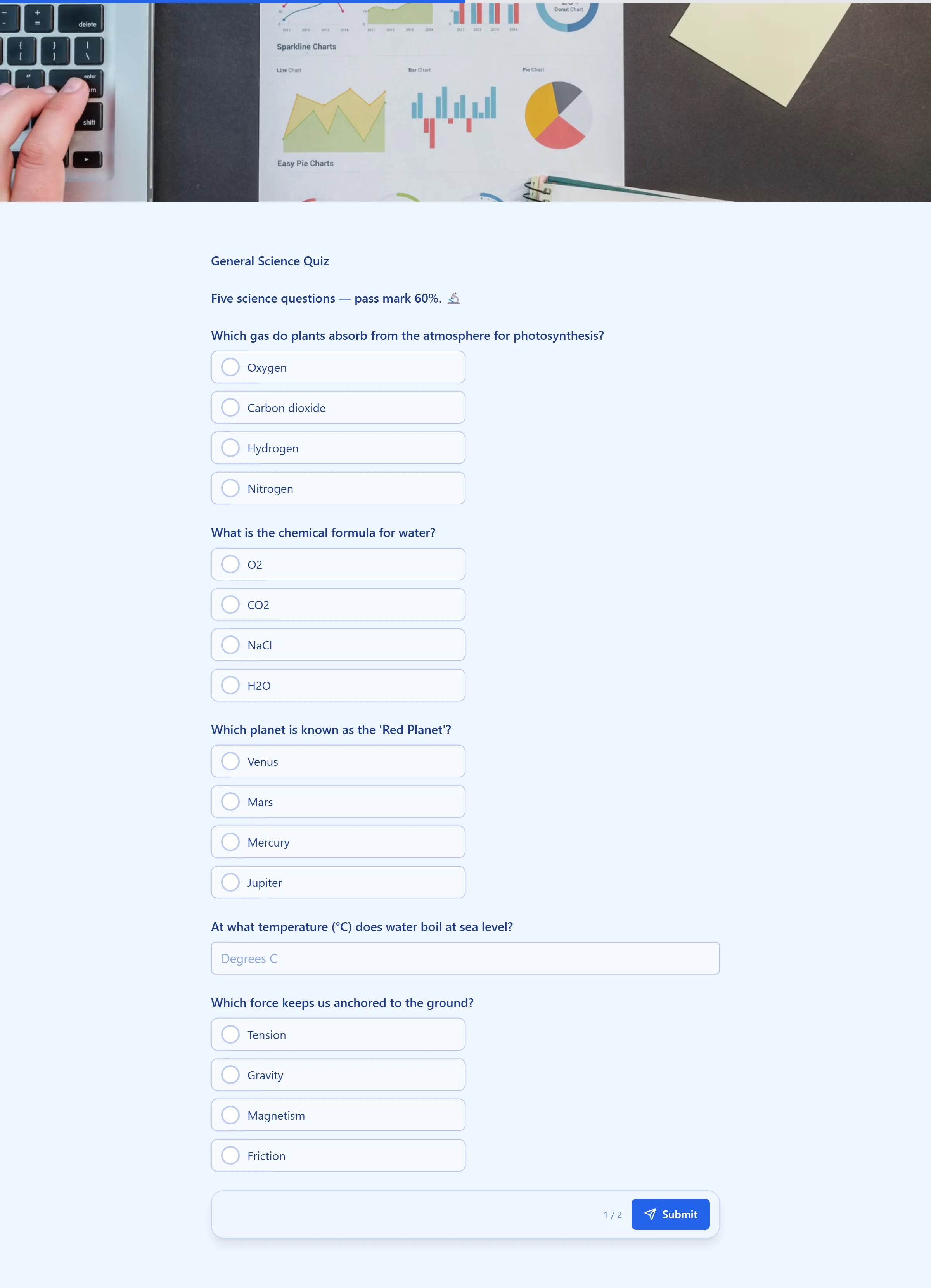 General Science Quiz template preview