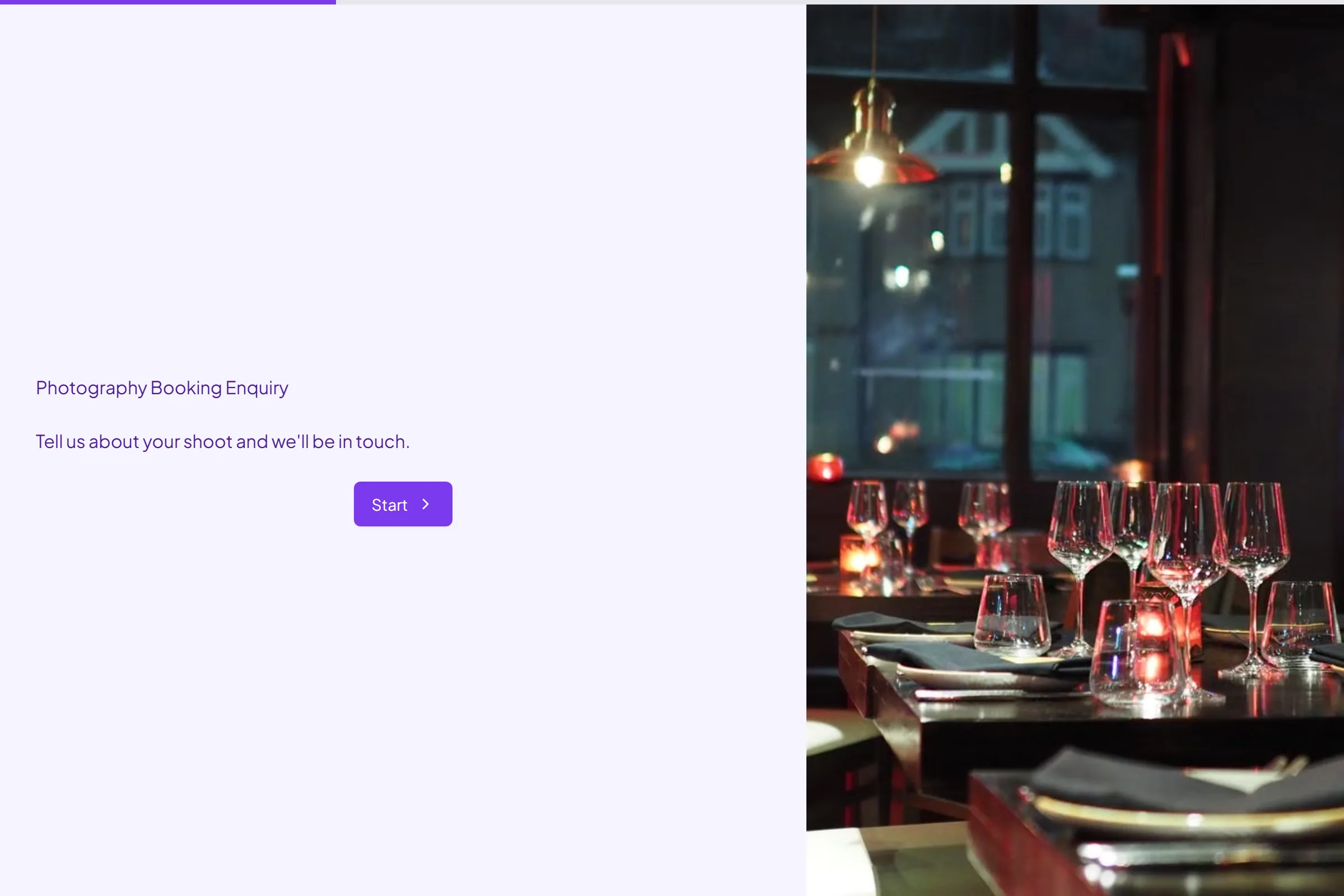 Photography Booking Enquiry template preview