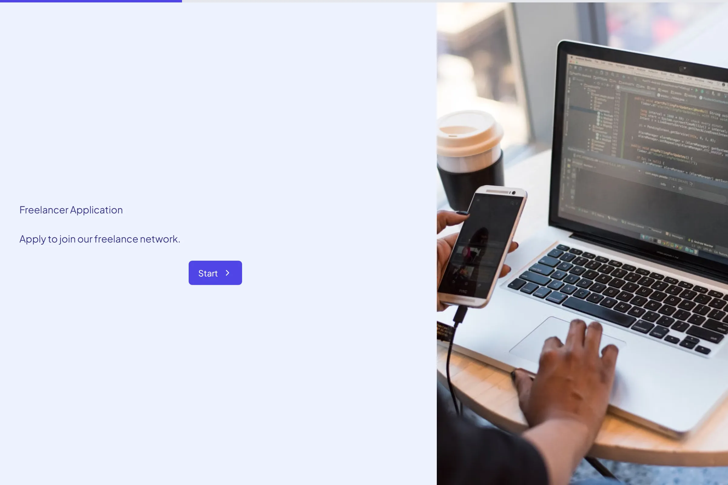 Freelancer Application template preview
