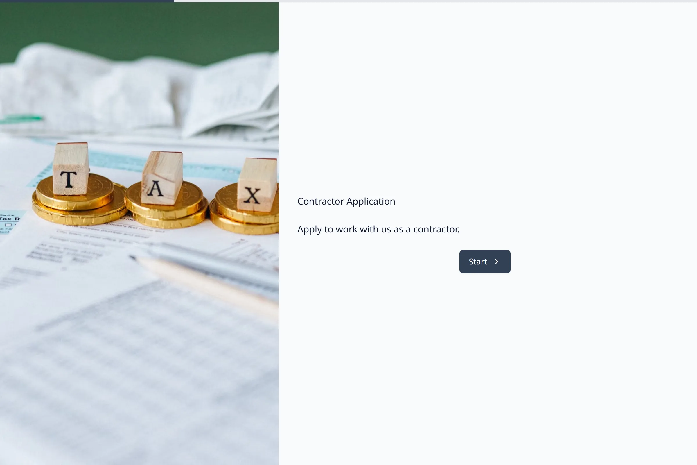 Contractor Application template preview