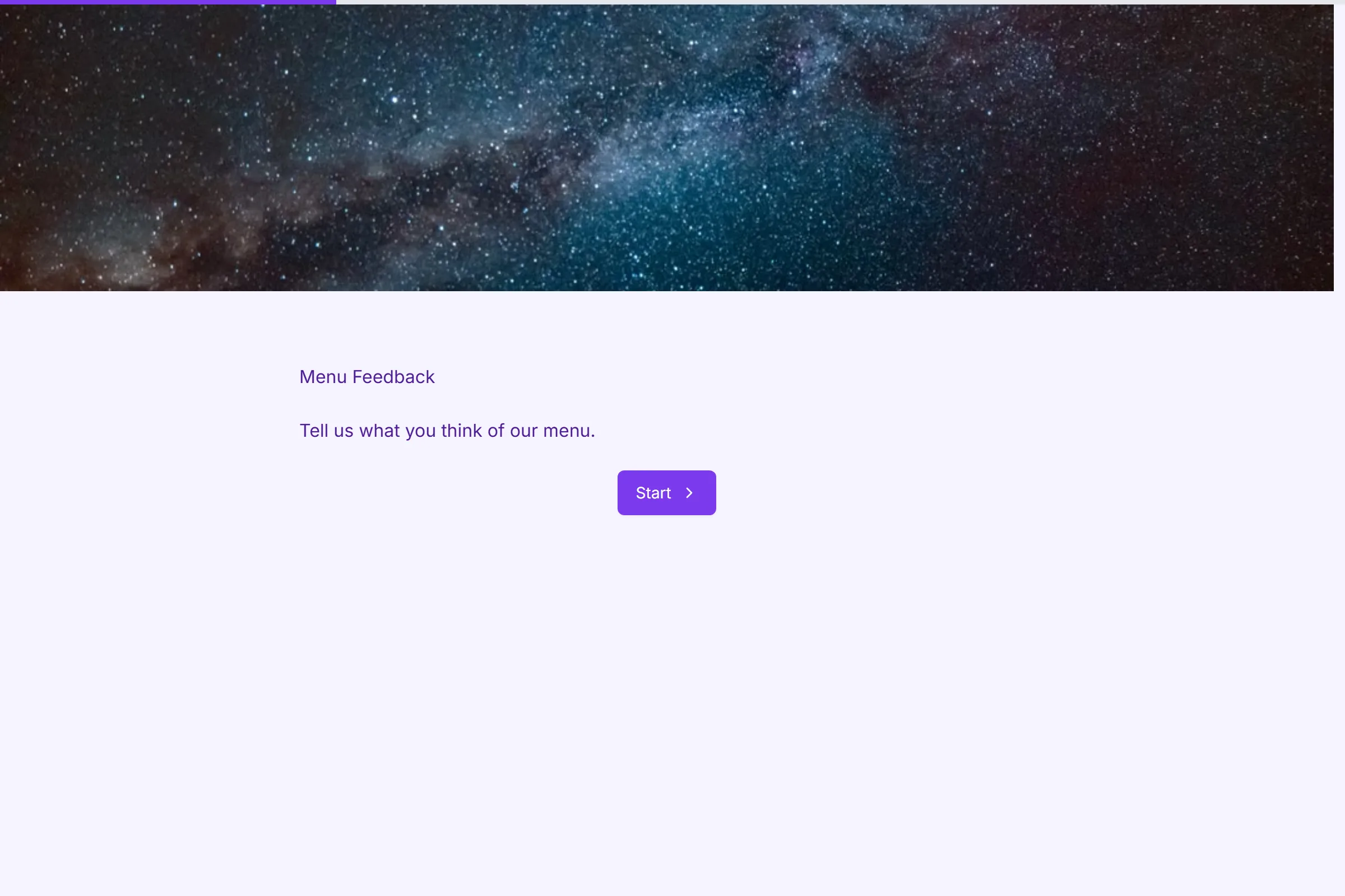 Menu Feedback template preview