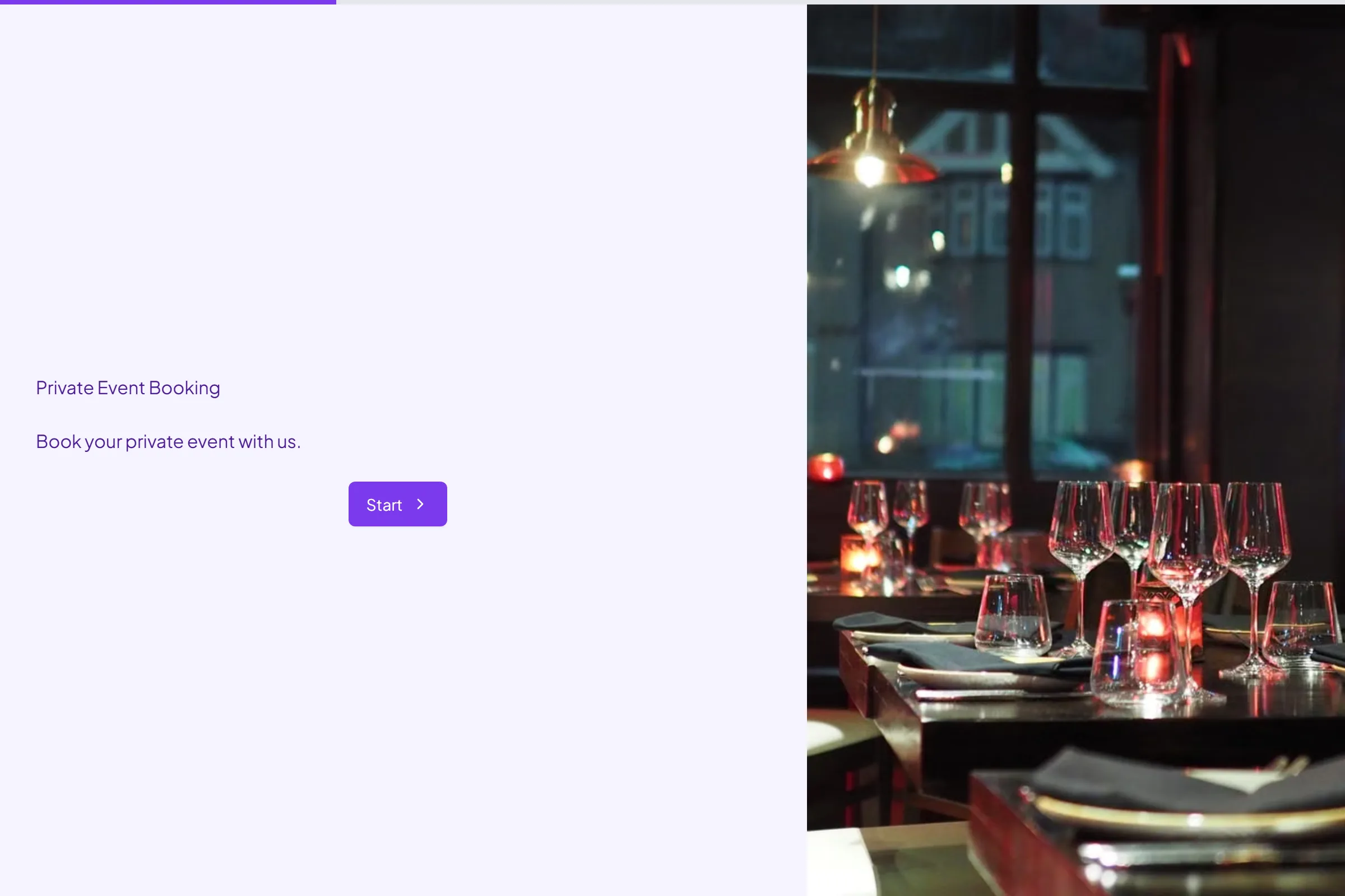 Private Event Booking template preview
