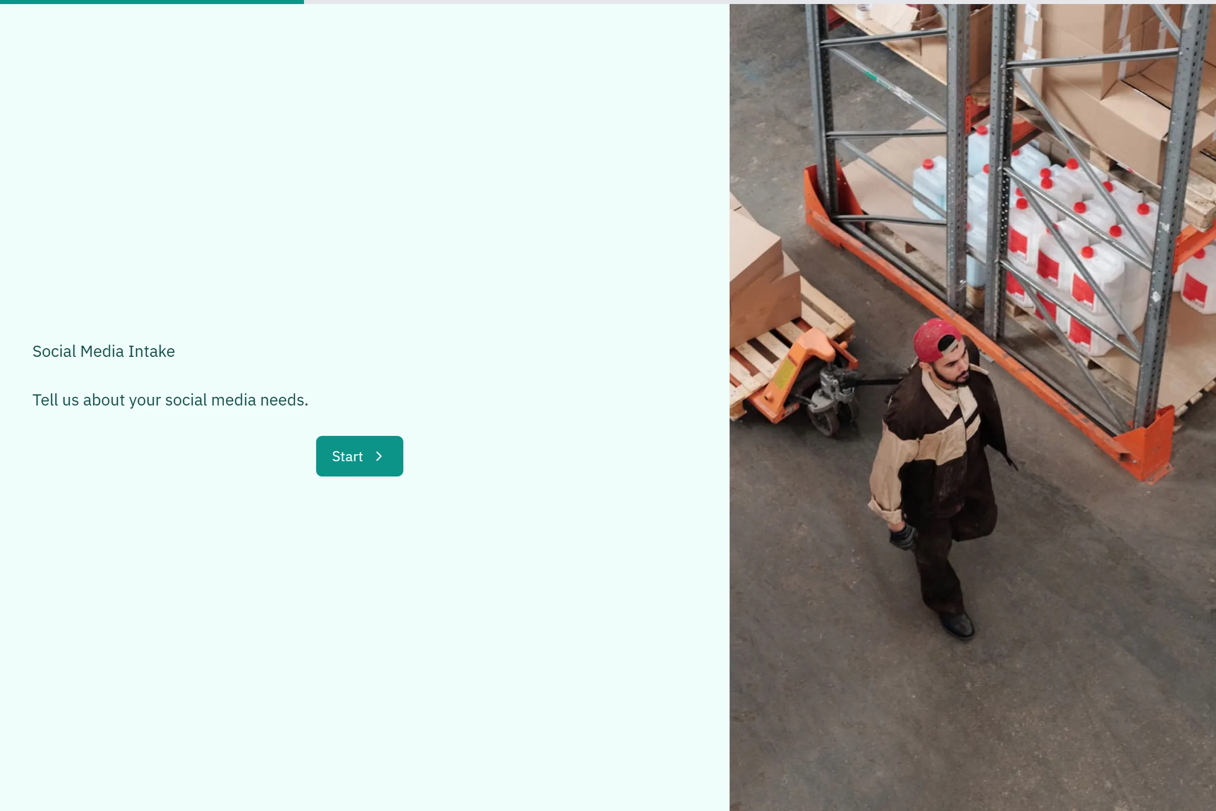 Social Media Intake template preview