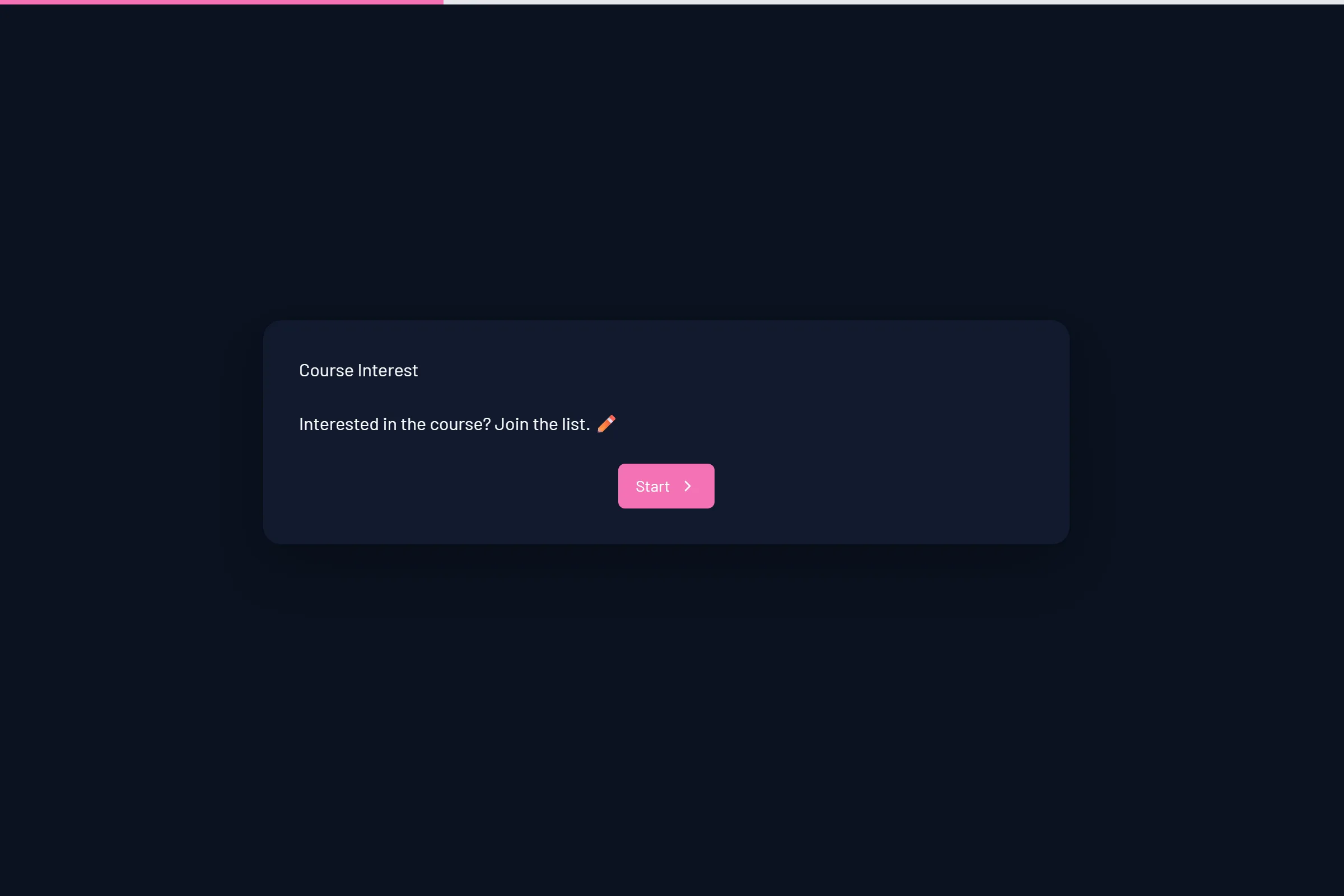 Course Interest template preview