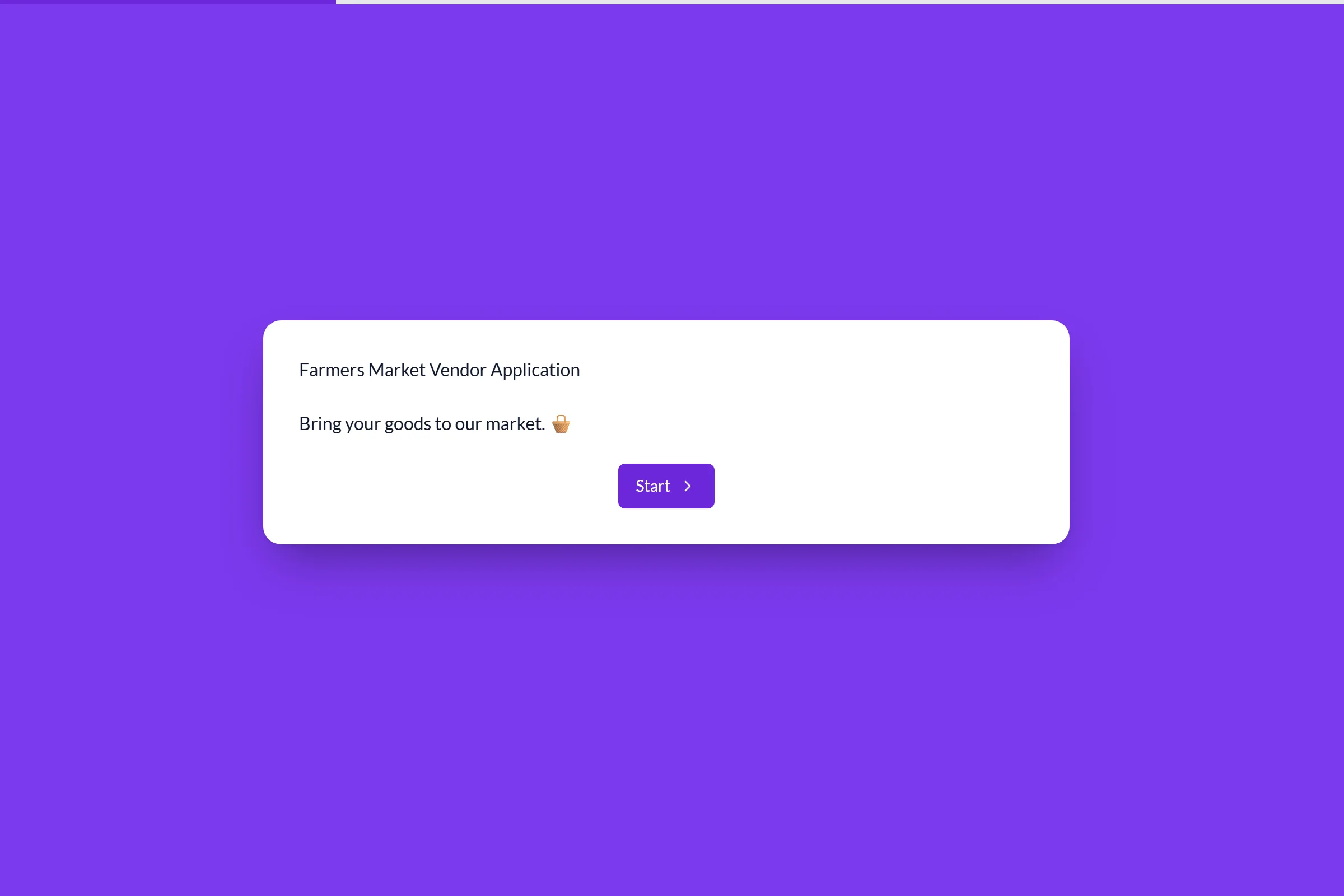 Farmers Market Vendor Application template preview