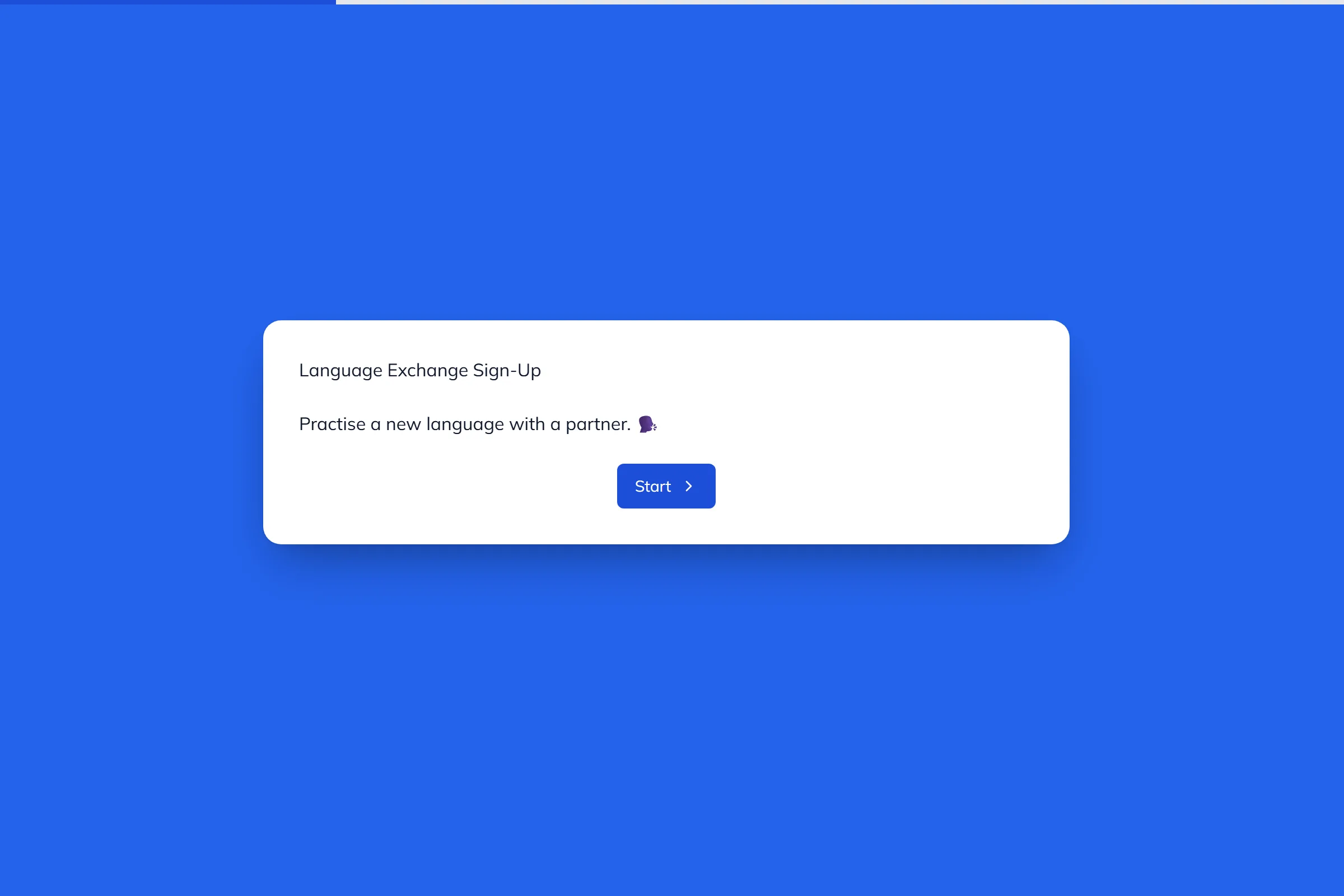 Language Exchange Sign-Up template preview