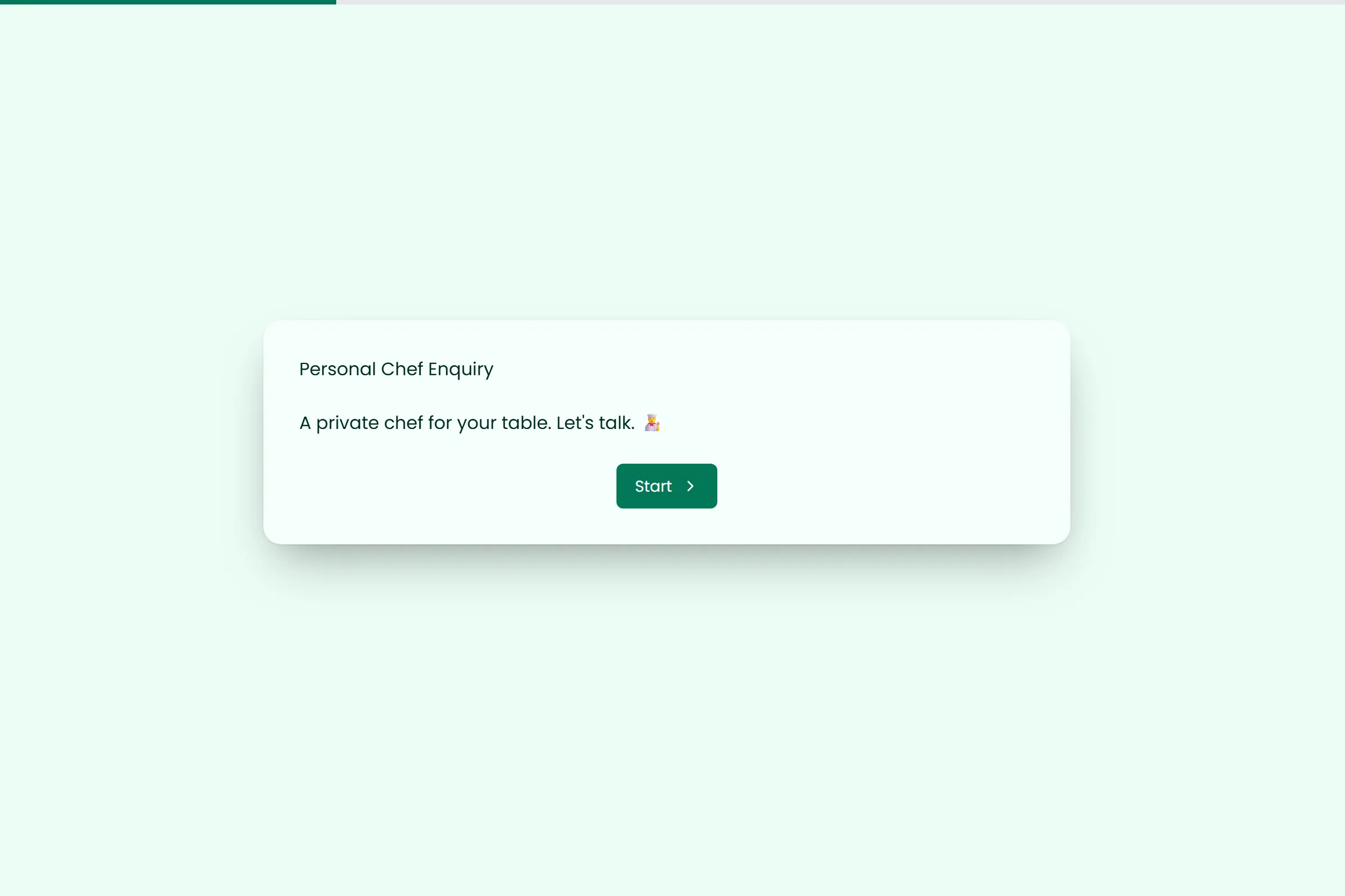 Personal Chef Enquiry template preview