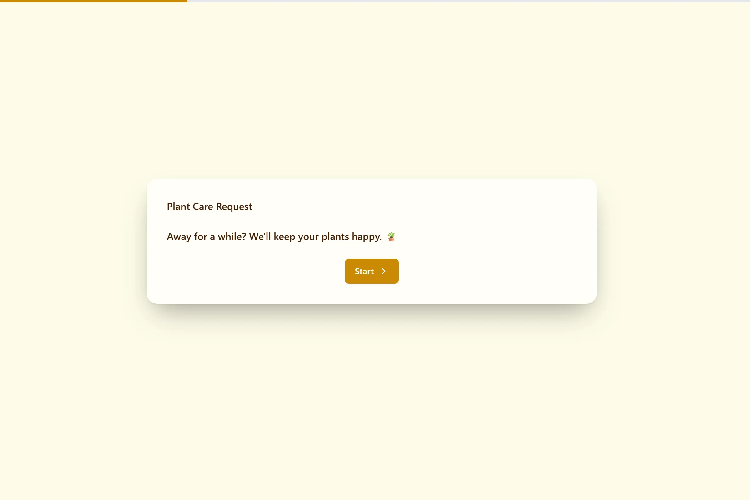 Plant Care Request template preview