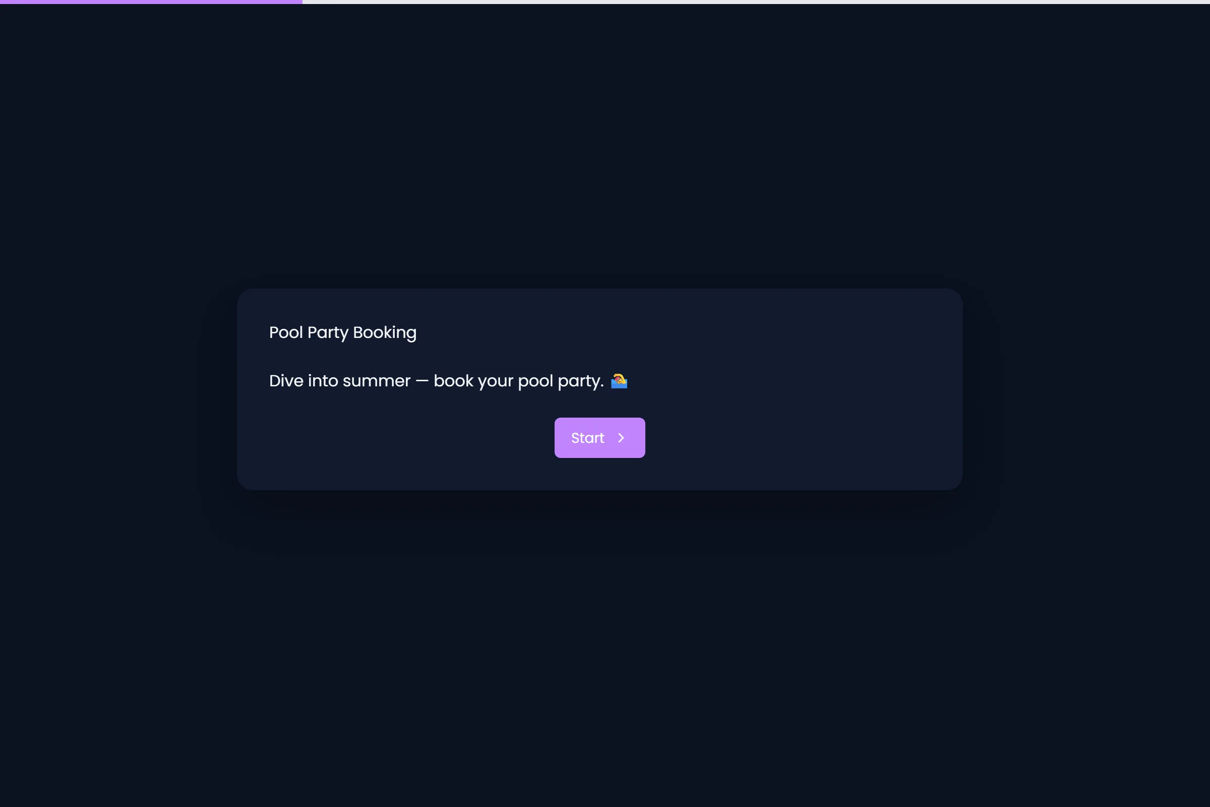 Pool Party Booking template preview