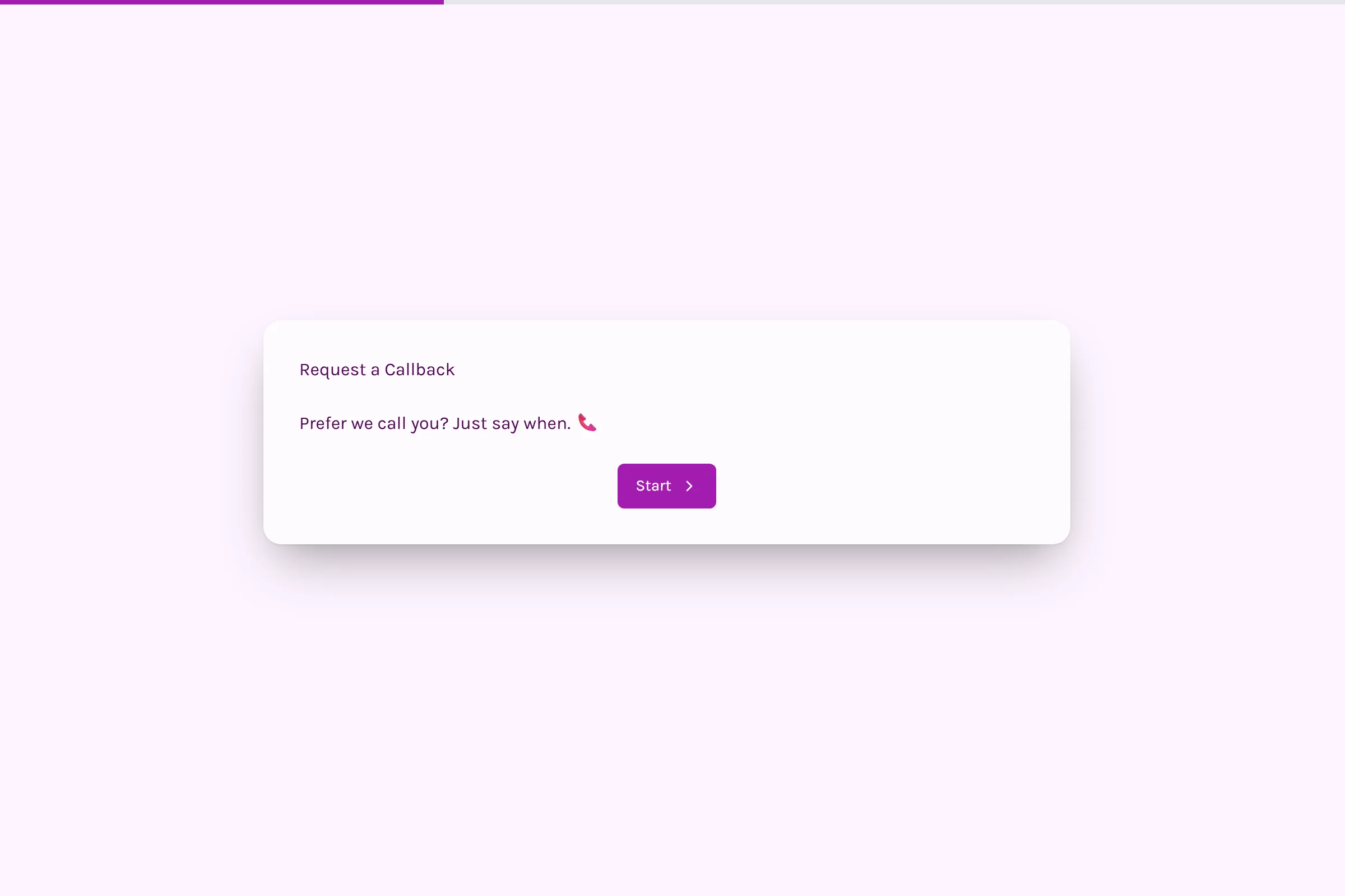 Request a Callback template preview