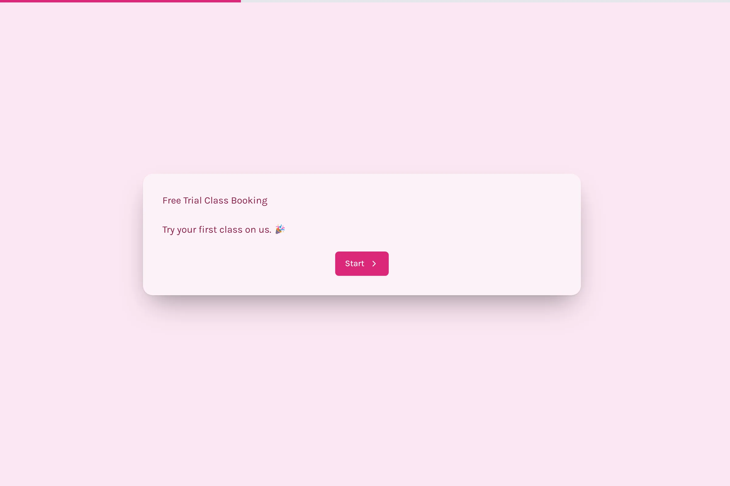 Free Trial Class Booking template preview