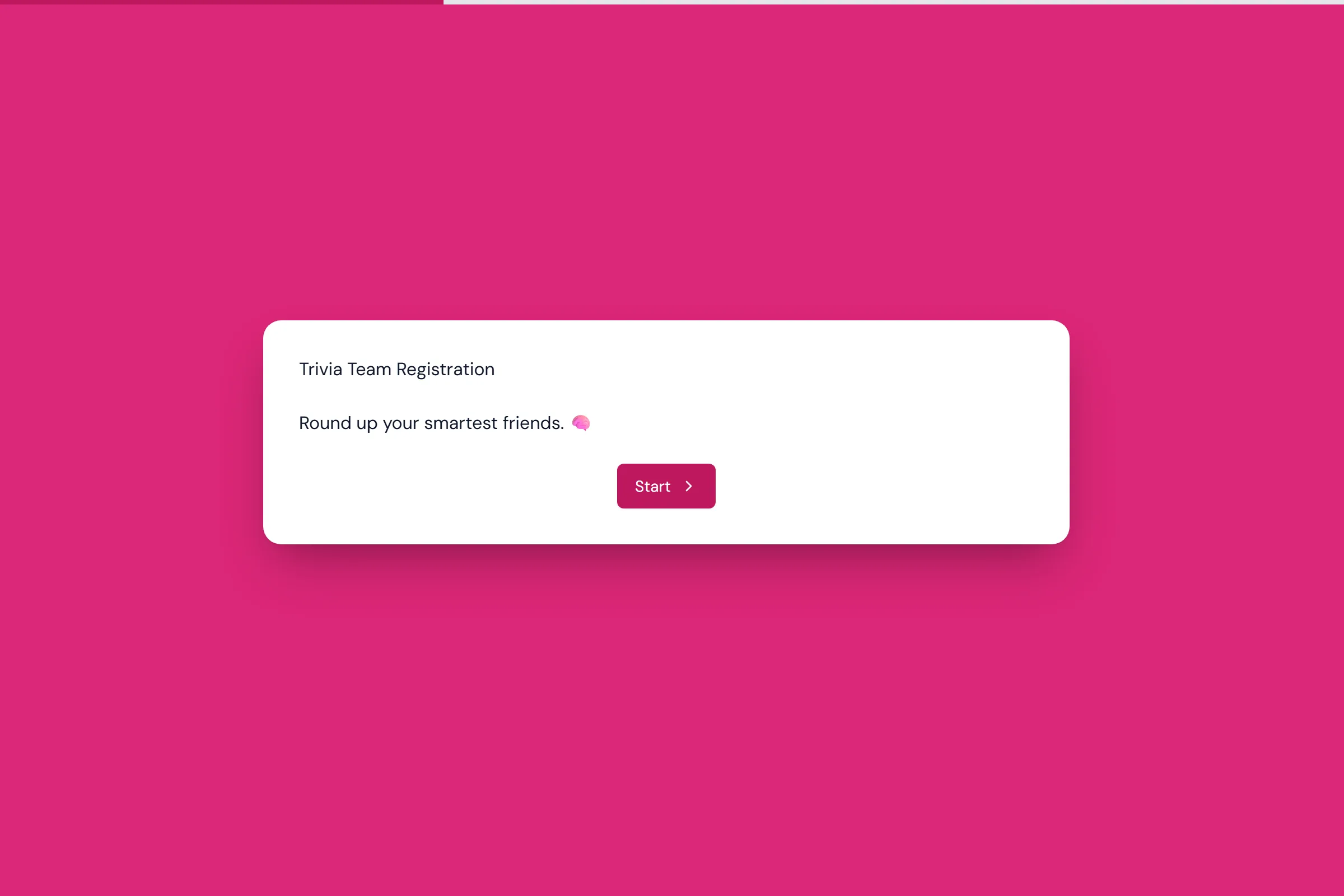 Trivia Team Registration template preview