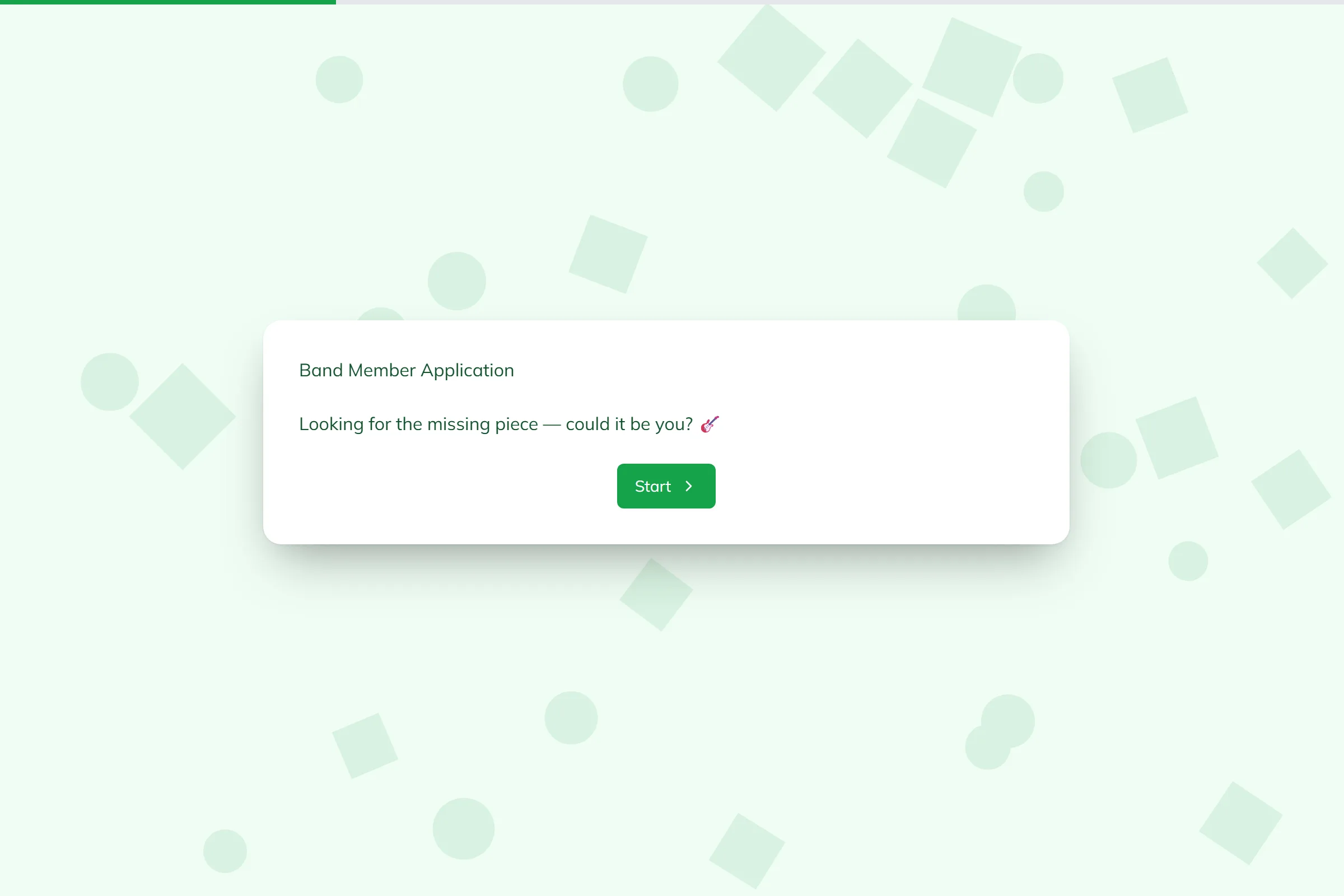 Band Member Application template preview