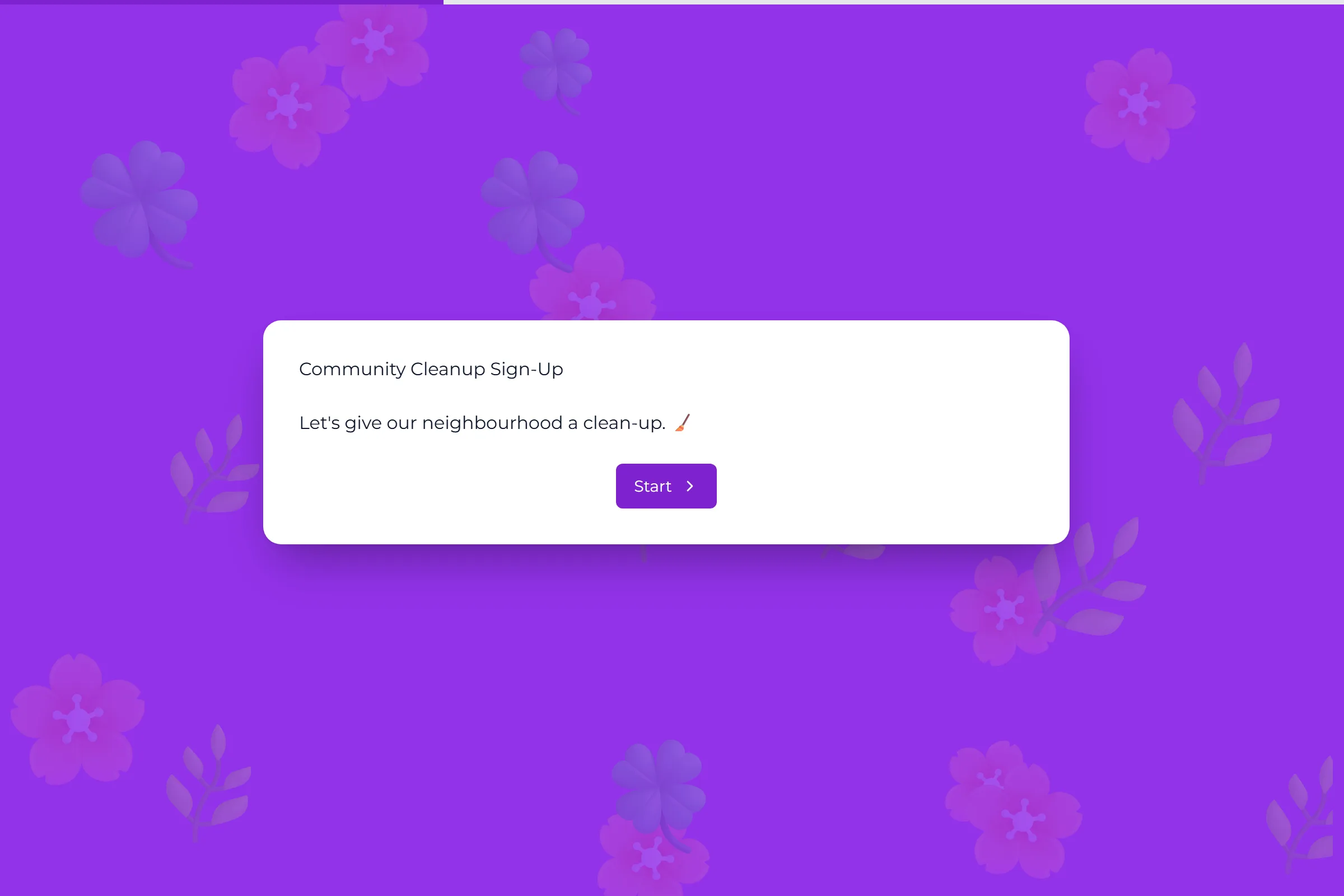 Community Cleanup Sign-Up template preview
