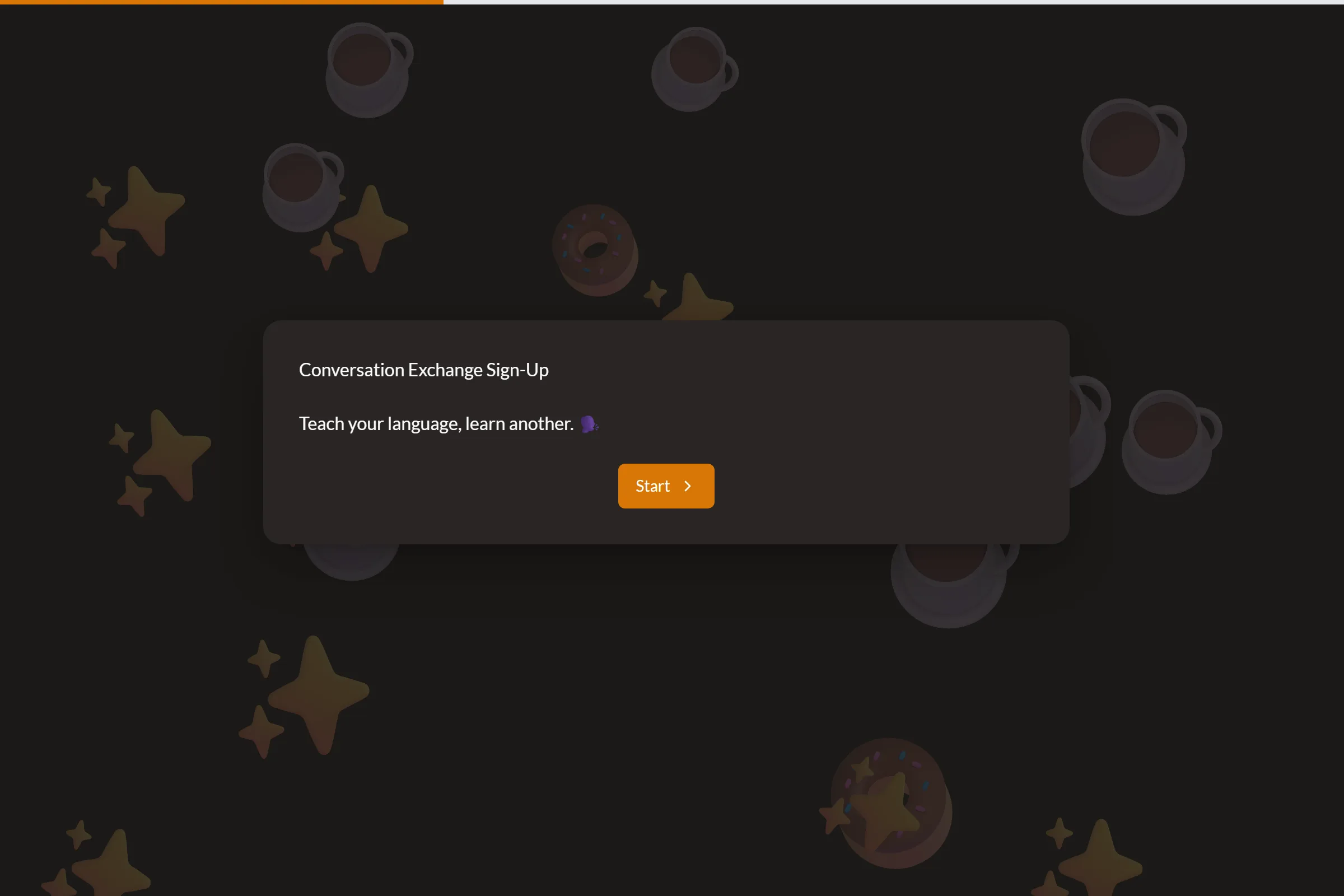 Conversation Exchange Sign-Up template preview