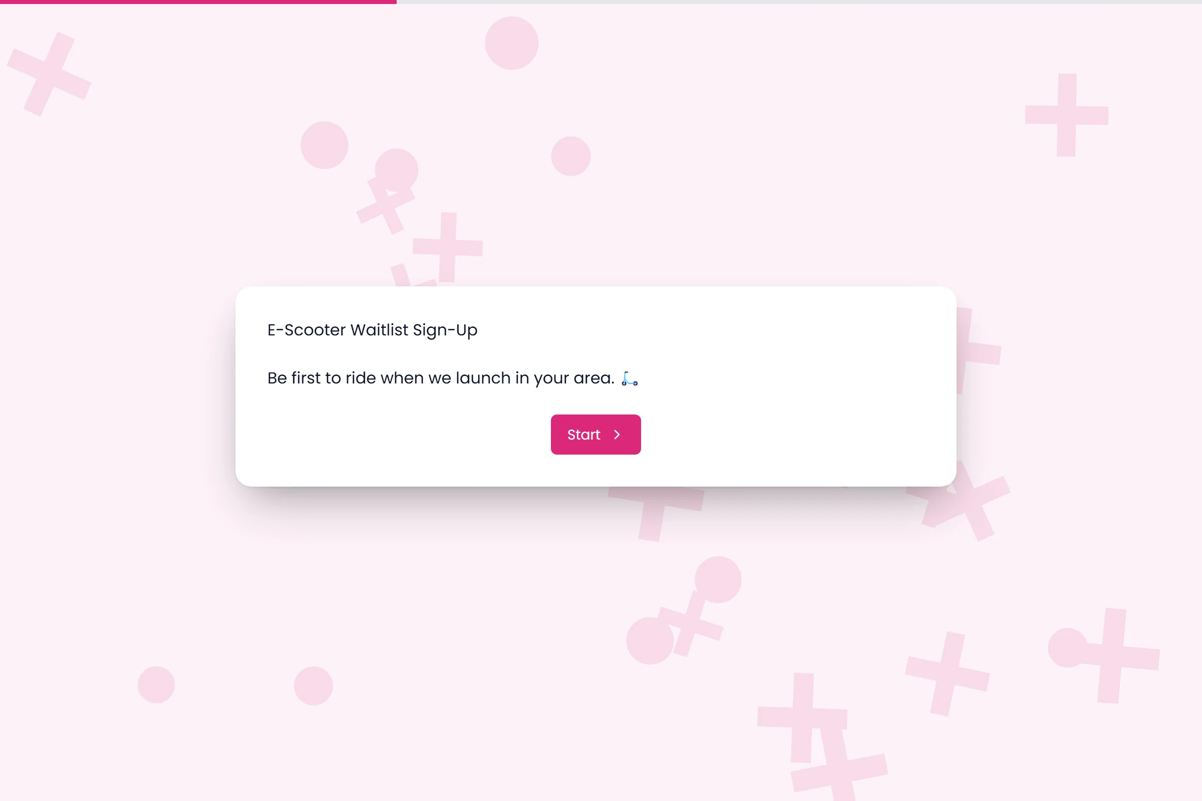 E-Scooter Waitlist Sign-Up template preview