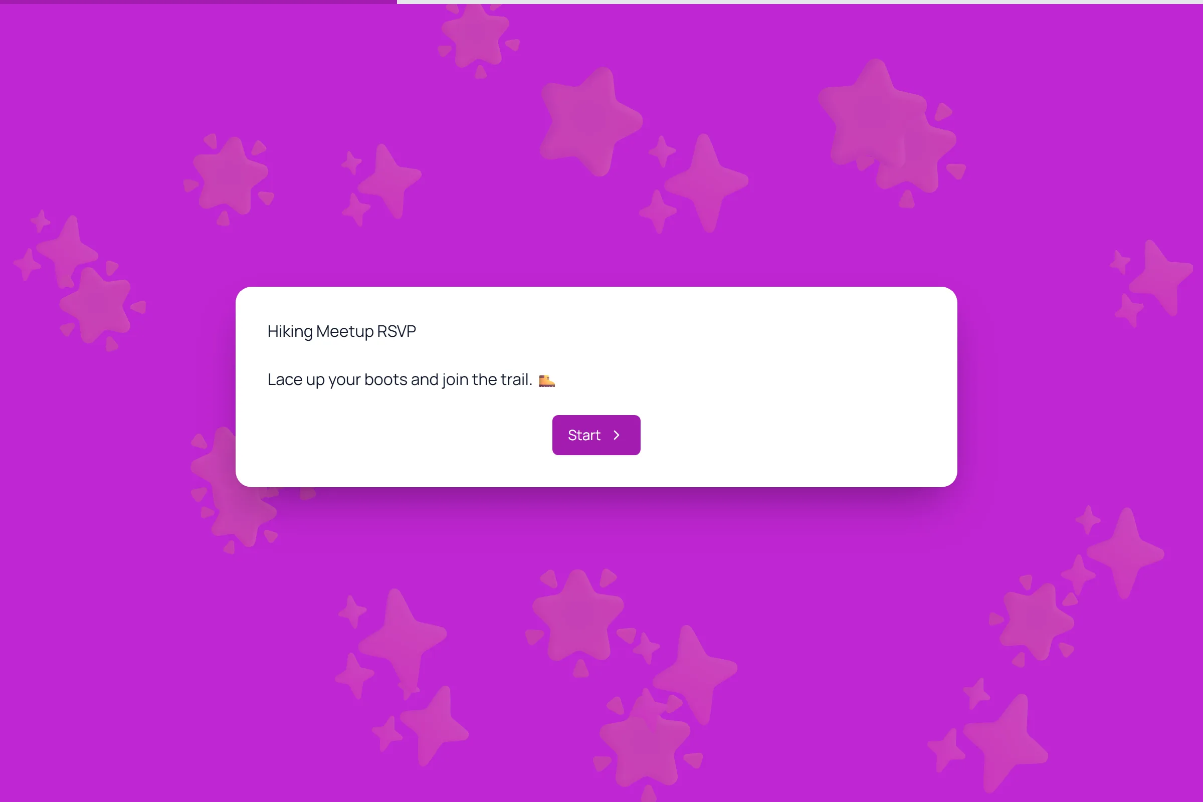 Hiking Meetup RSVP template preview