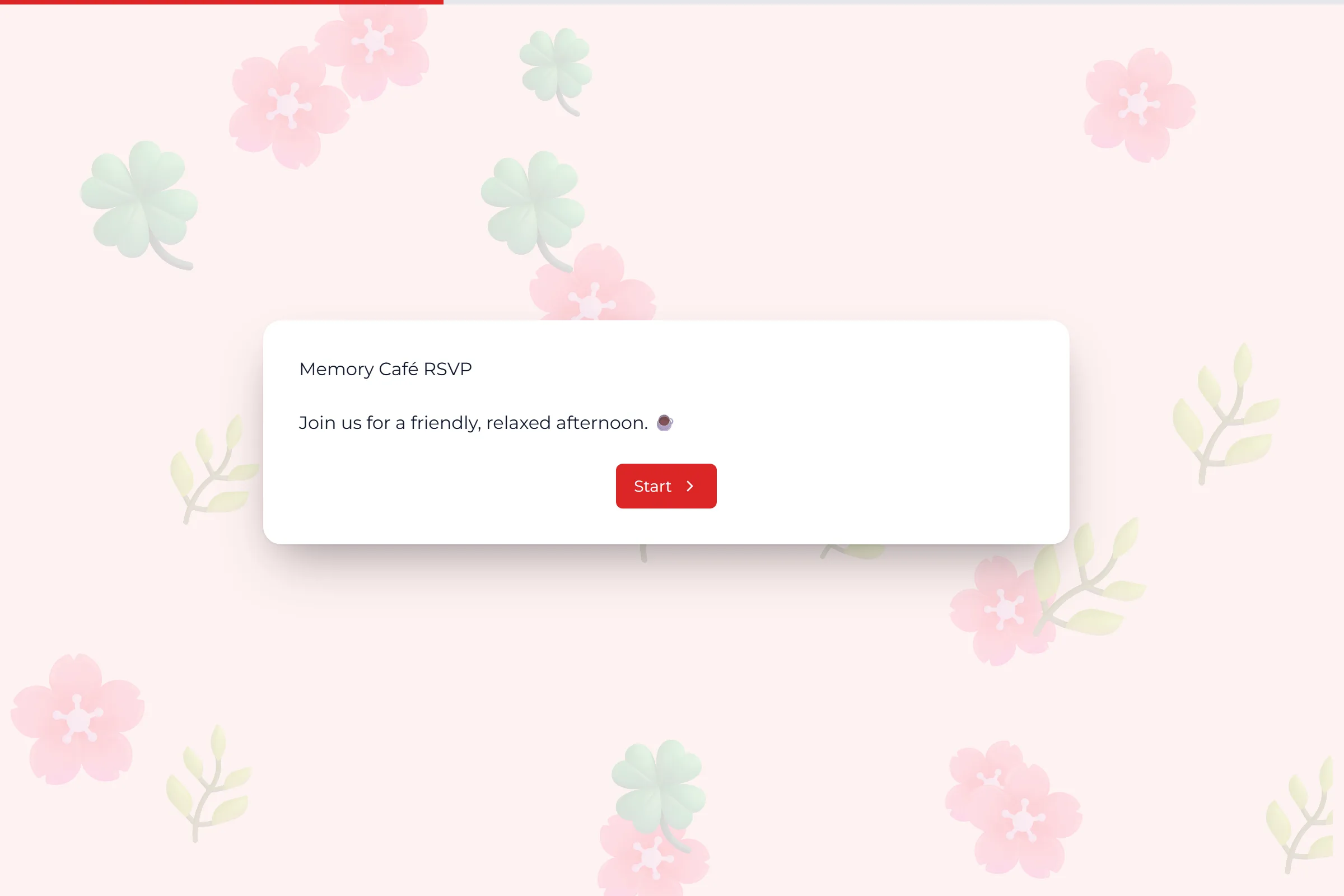 Memory Café RSVP template preview