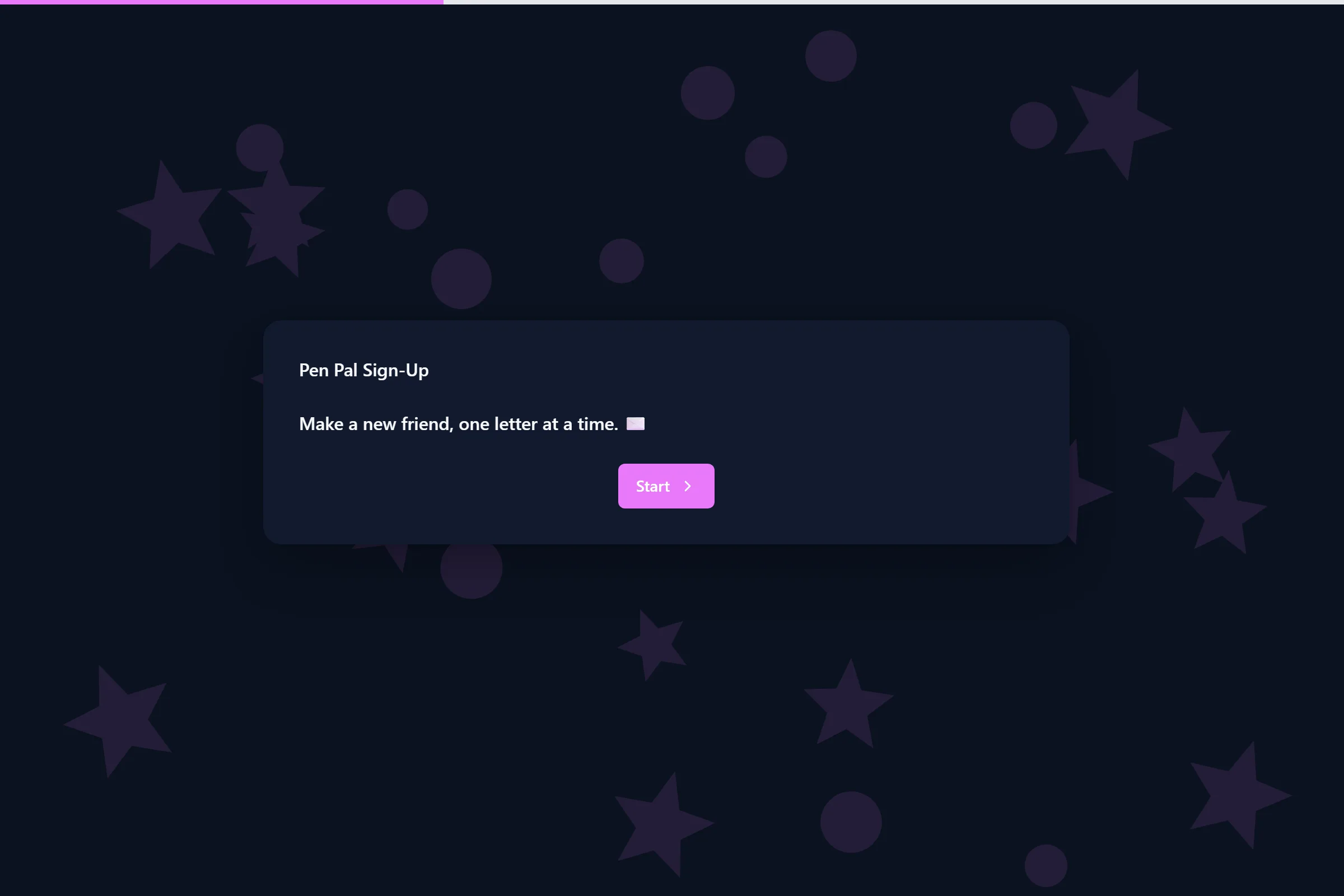 Pen Pal Sign-Up template preview