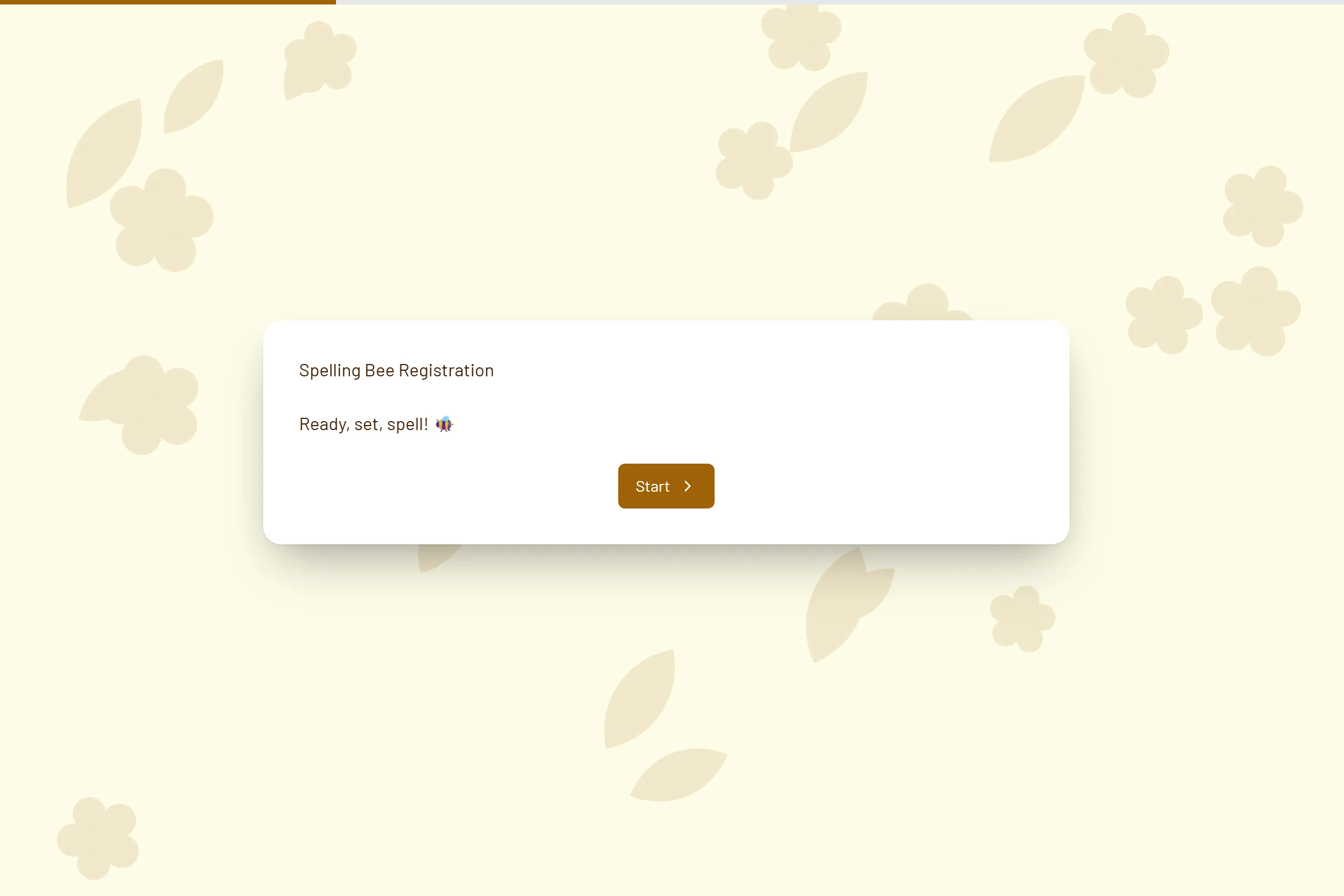 Spelling Bee Registration template preview