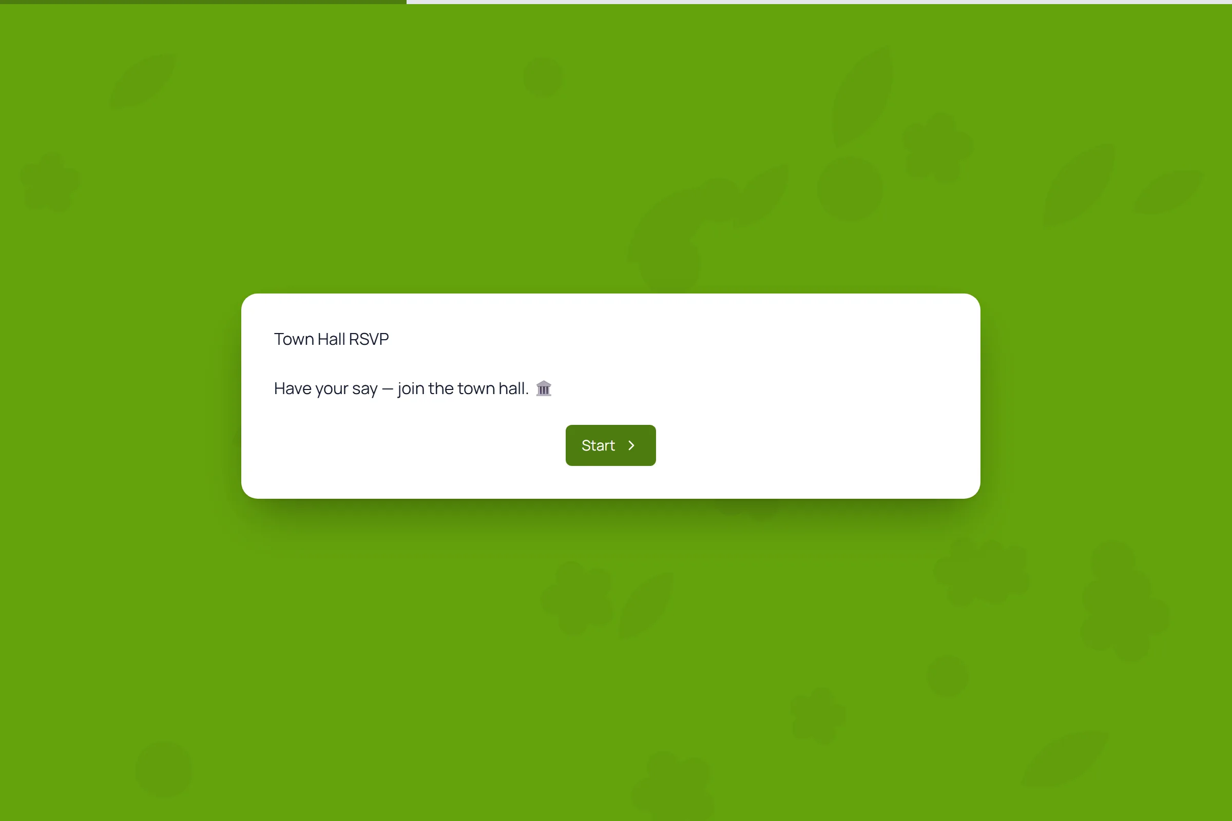 Town Hall RSVP template preview