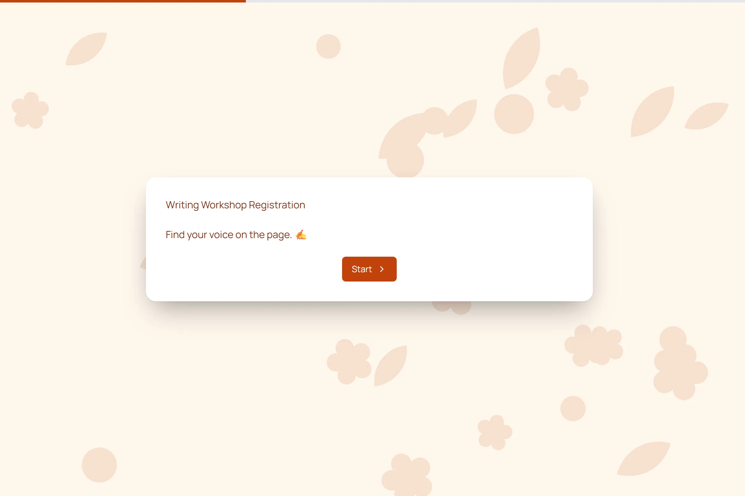 Writing Workshop Registration template preview