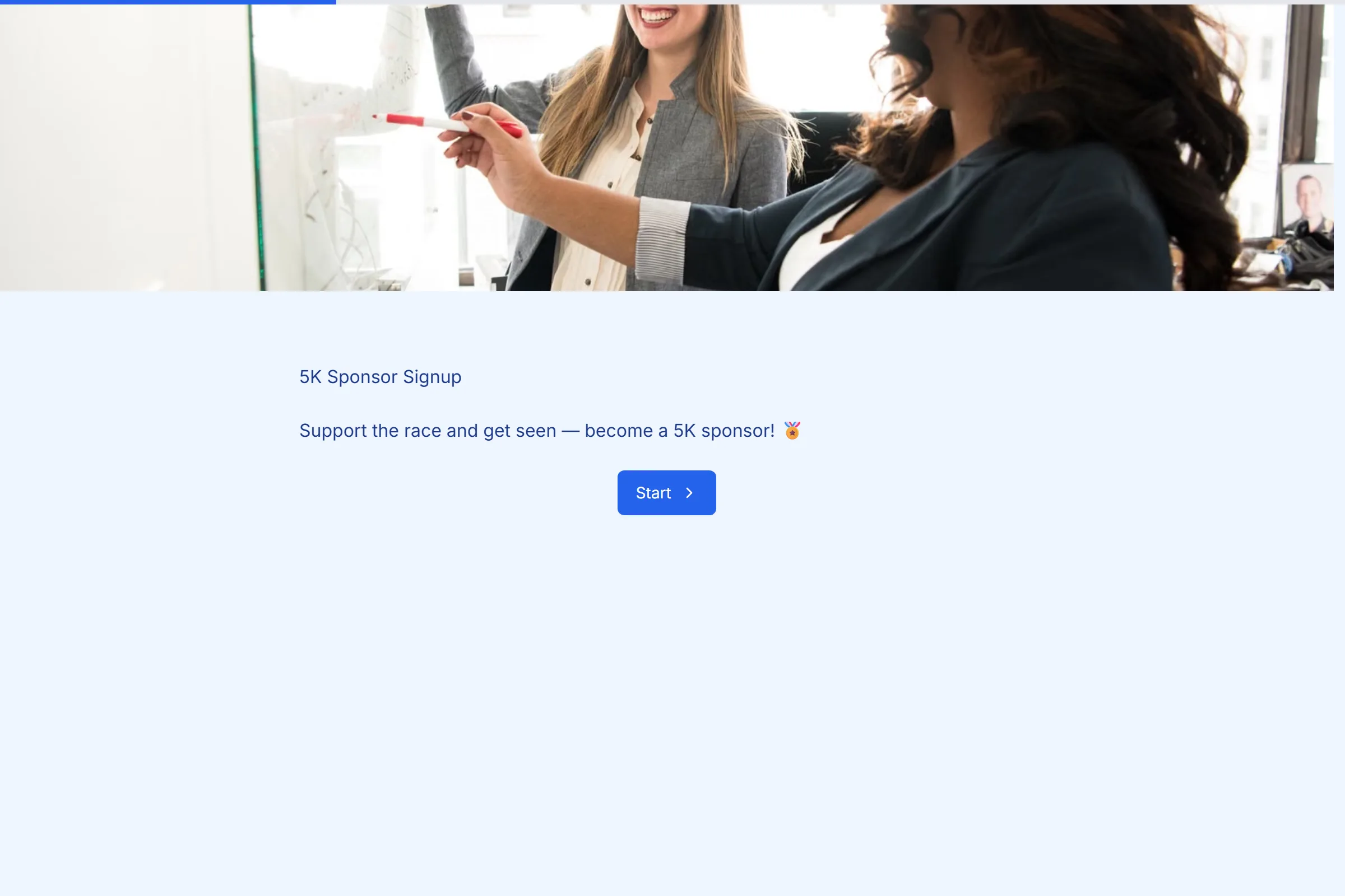 5K Sponsor Signup template preview