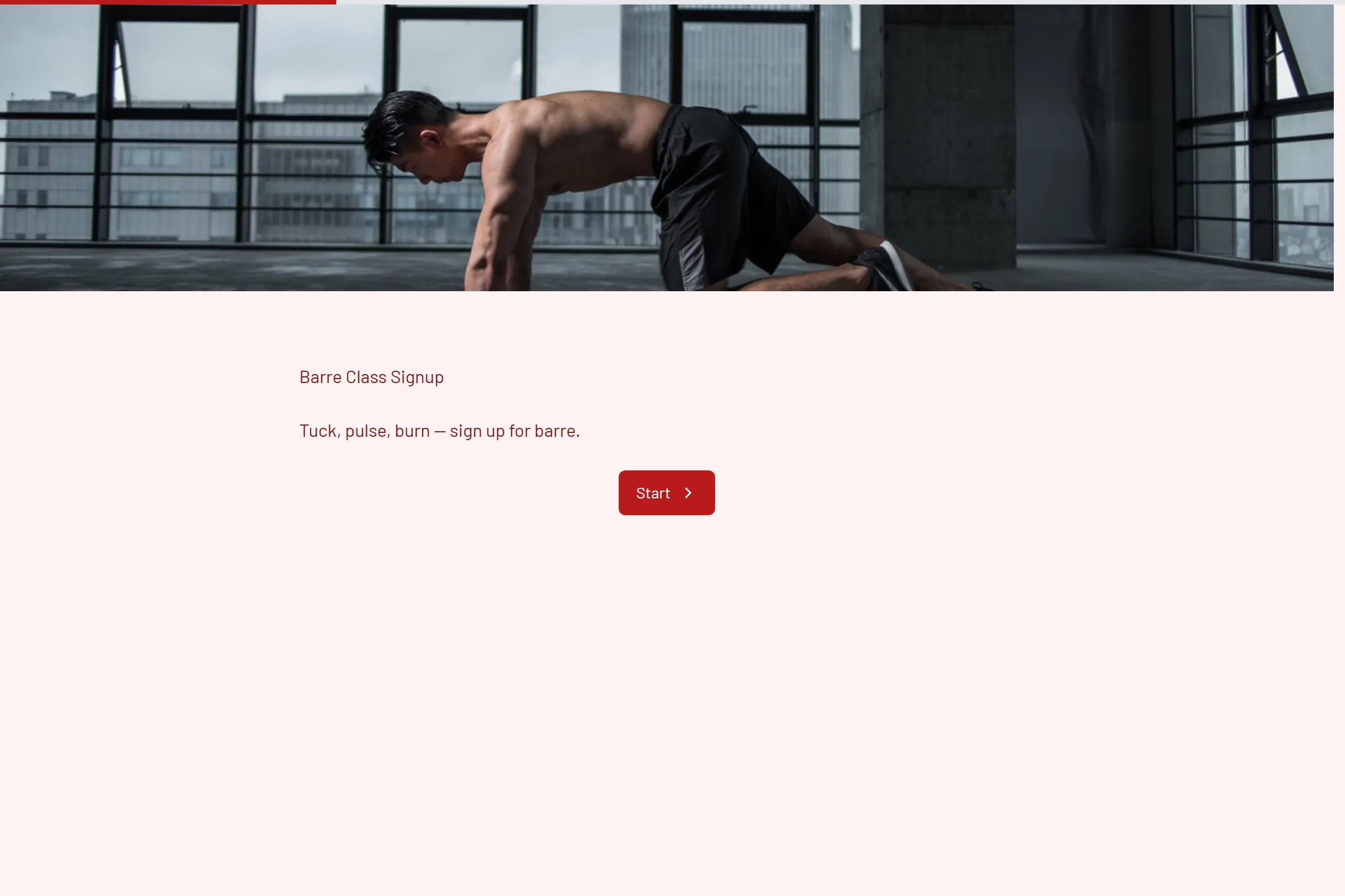 Barre Class Signup template preview