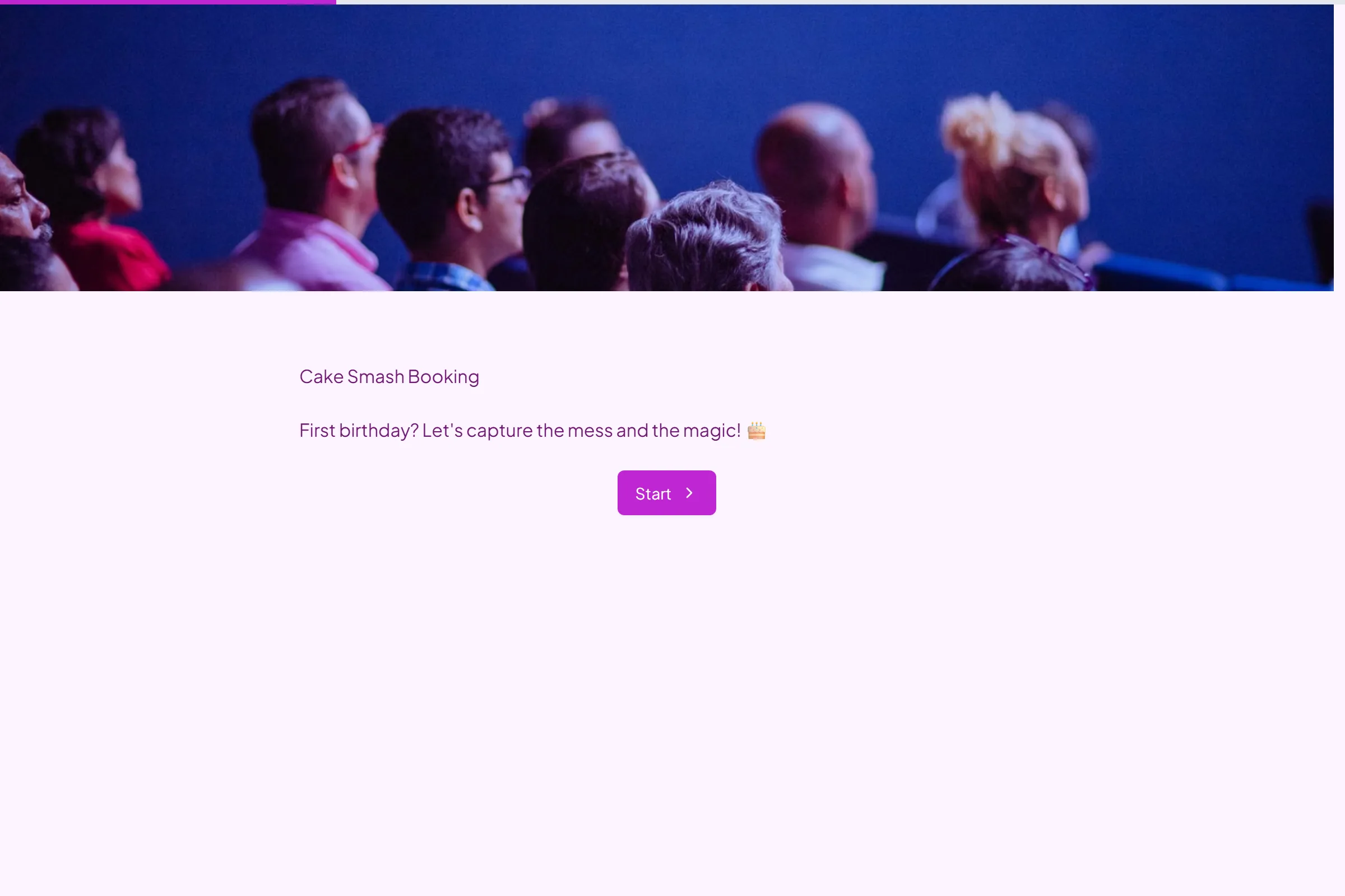Cake Smash Booking template preview