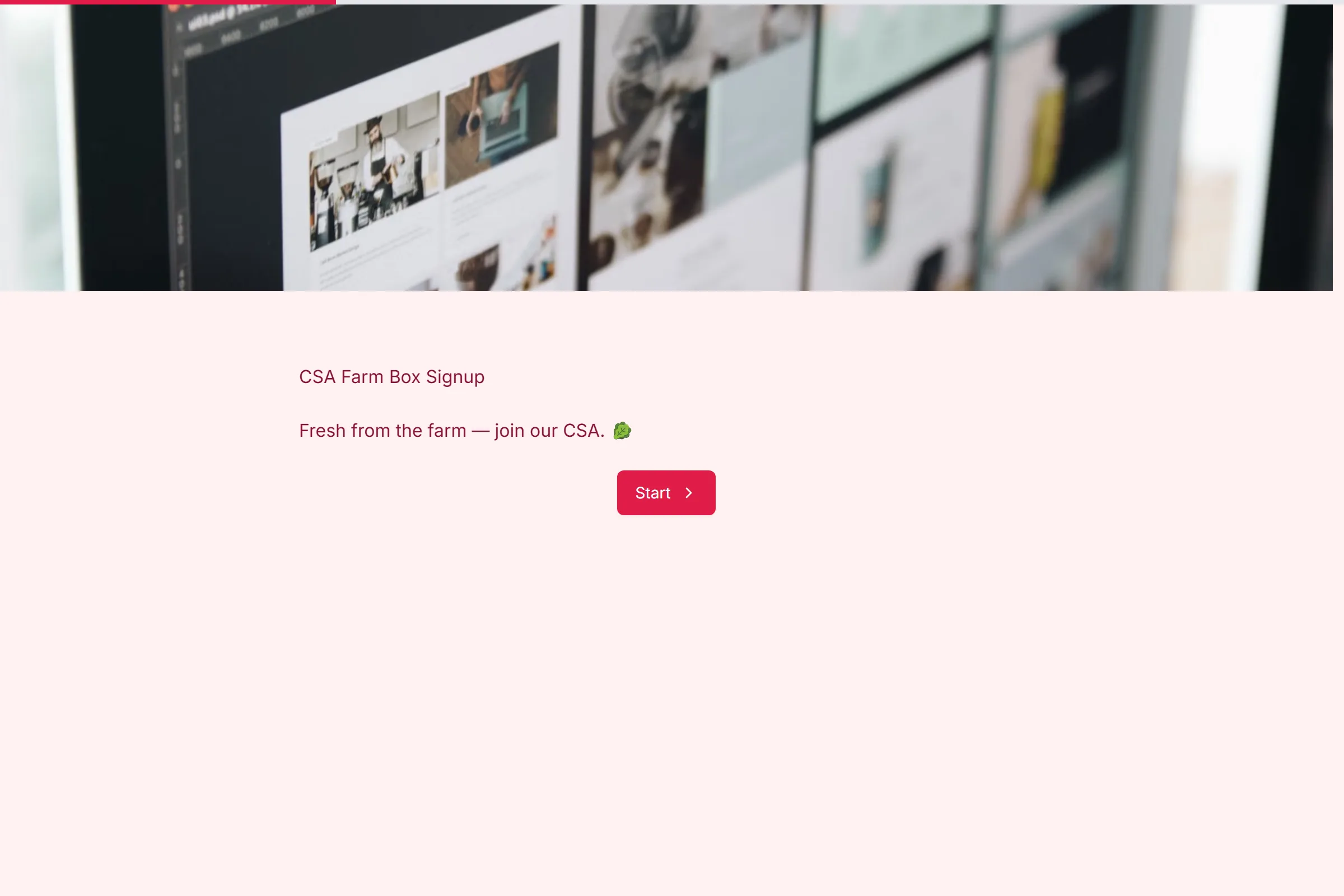 CSA Farm Box Signup template preview
