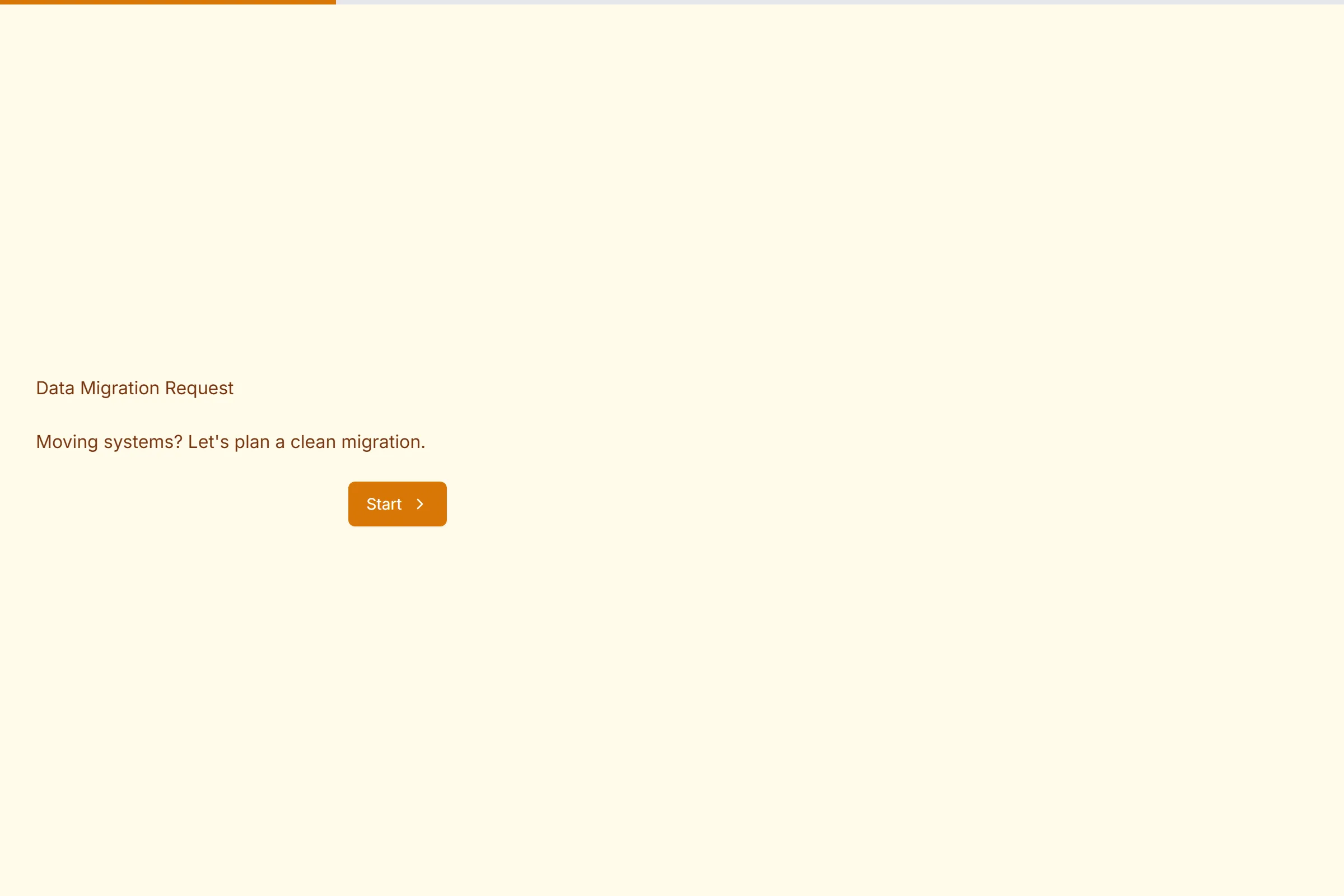 Data Migration Request template preview