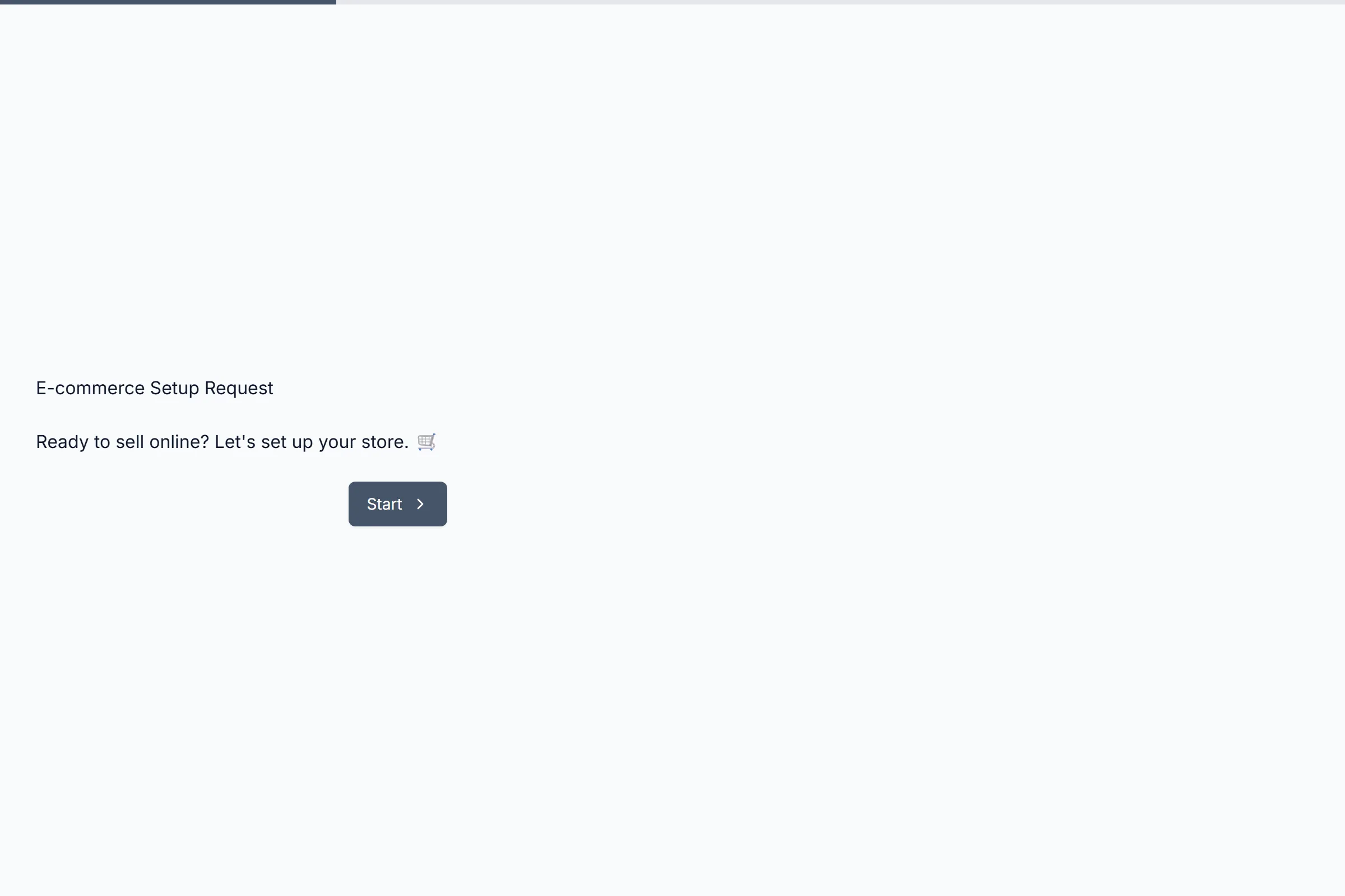 E-commerce Setup Request template preview