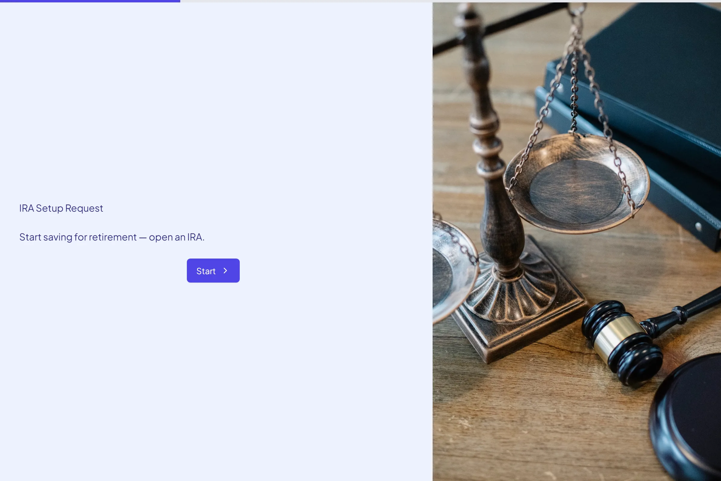 IRA Setup Request template preview