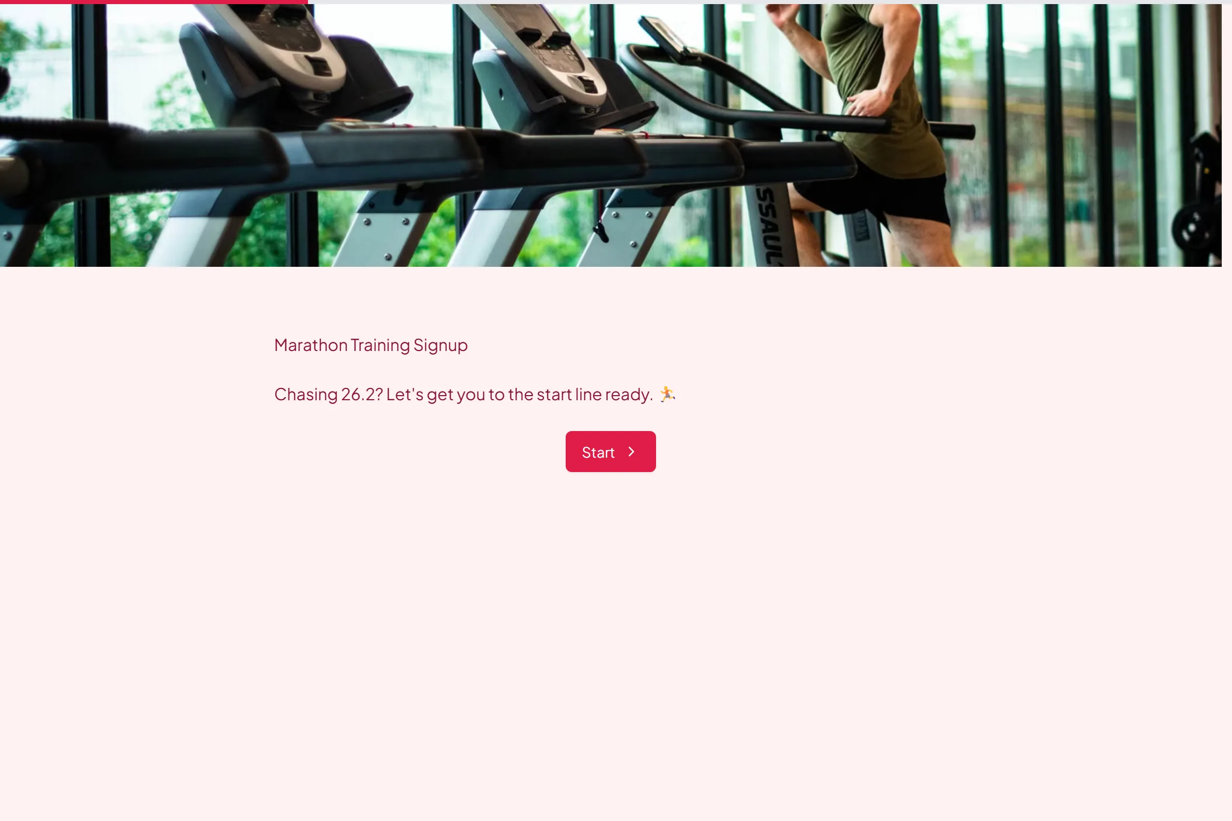 Marathon Training Signup template preview