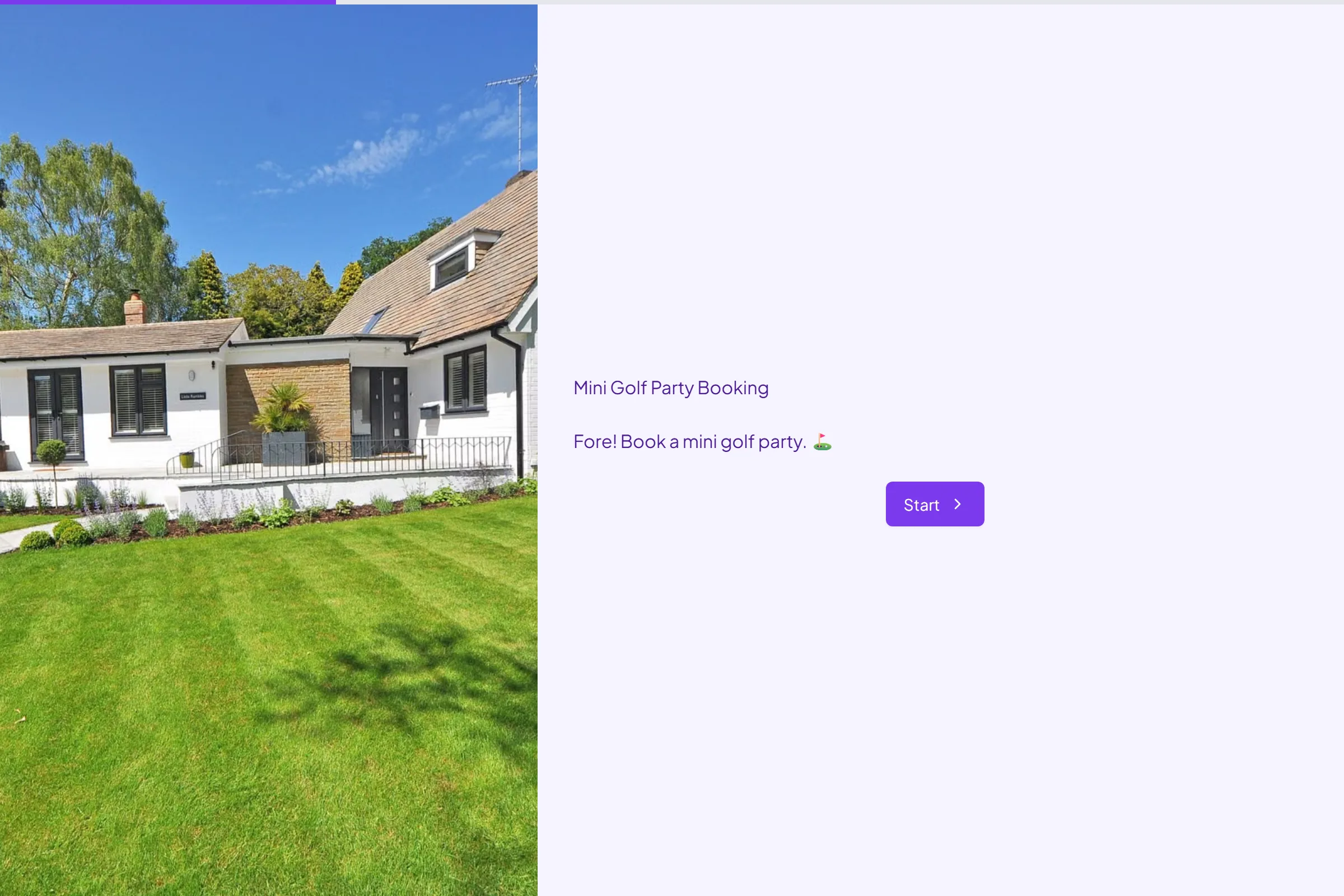 Mini Golf Party Booking template preview