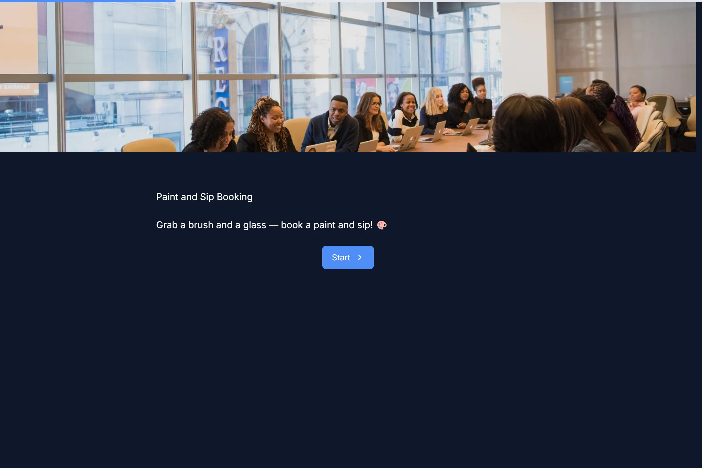 Paint and Sip Booking template preview