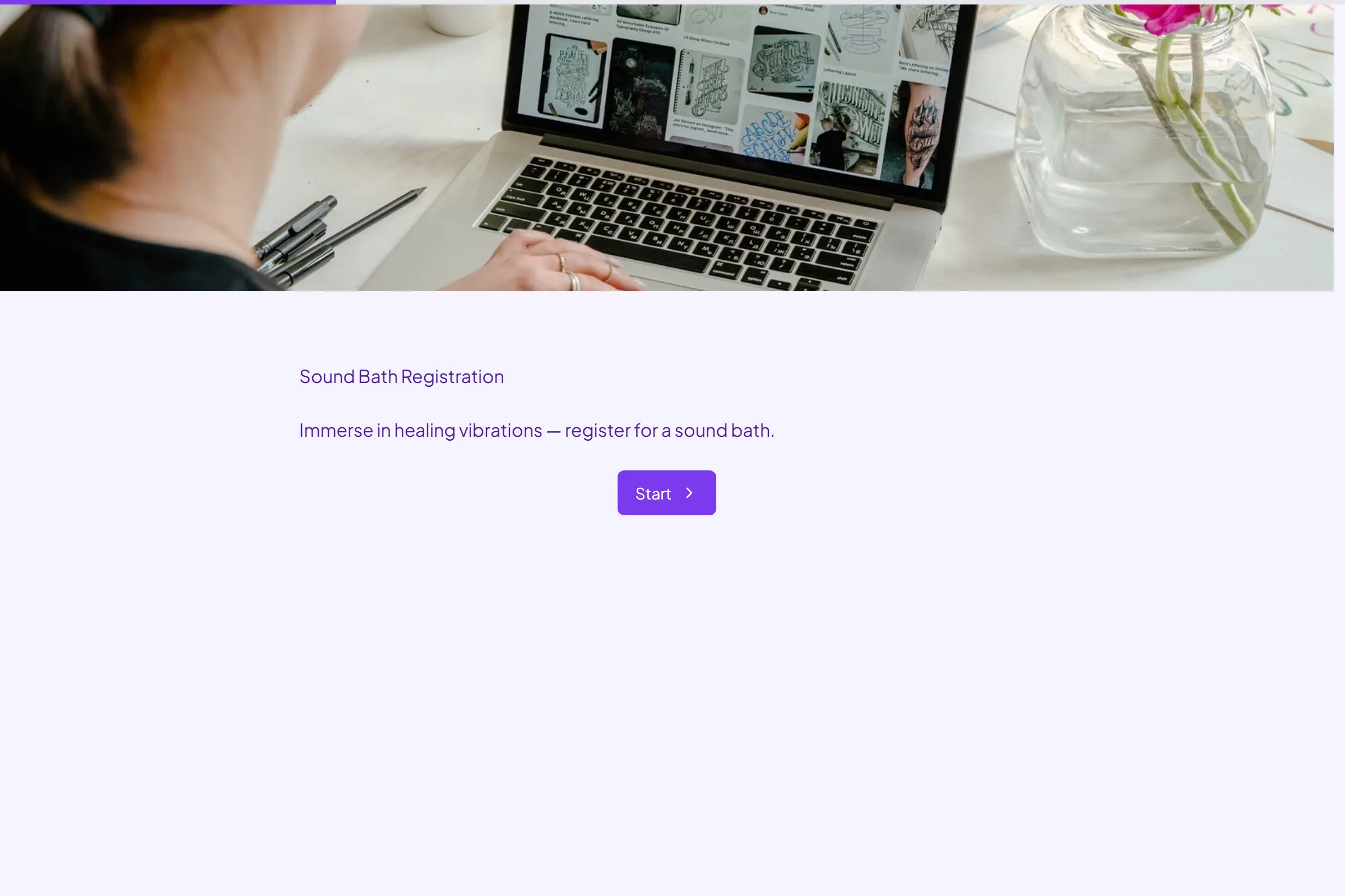 Sound Bath Registration template preview