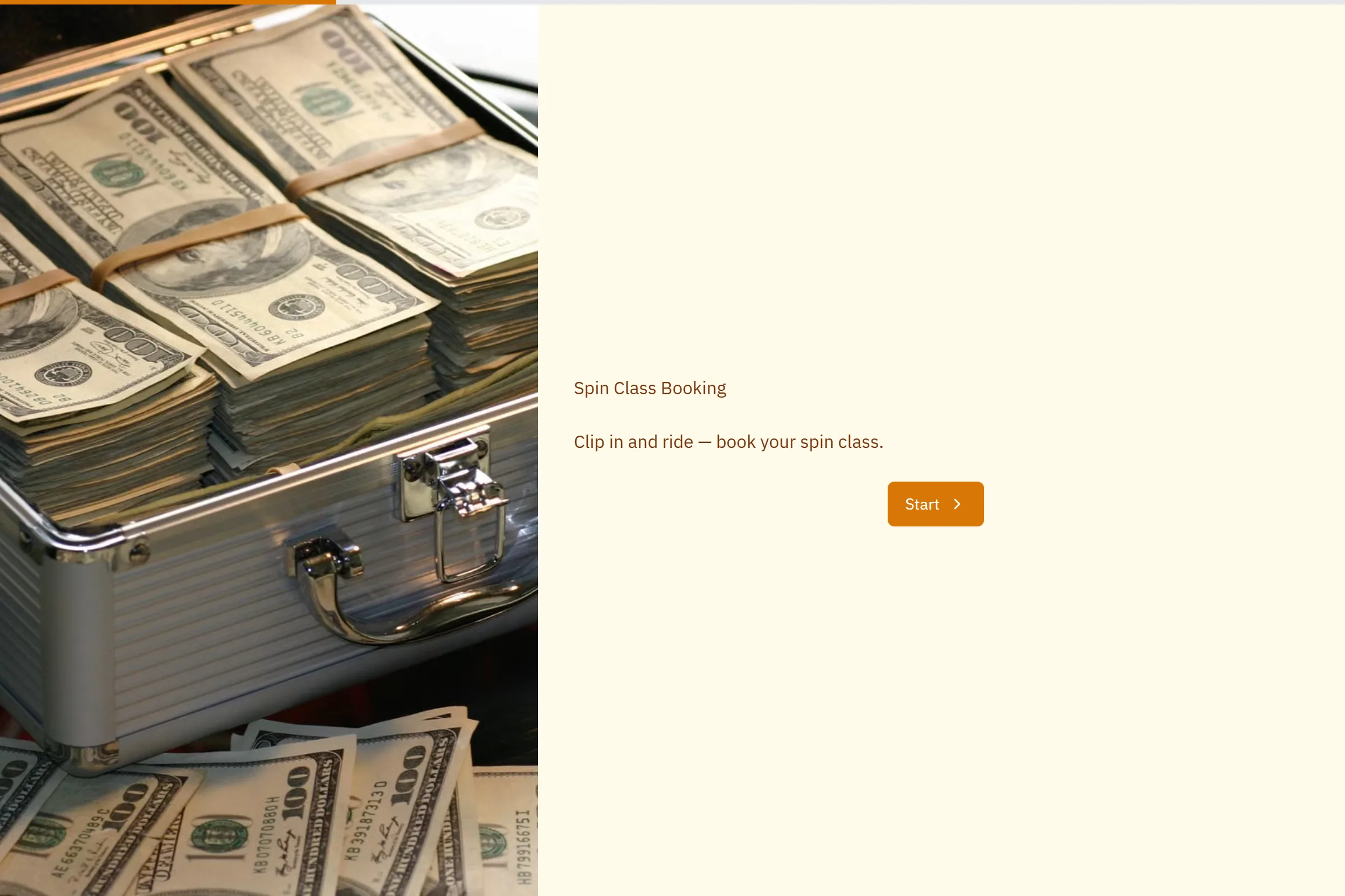 Spin Class Booking template preview