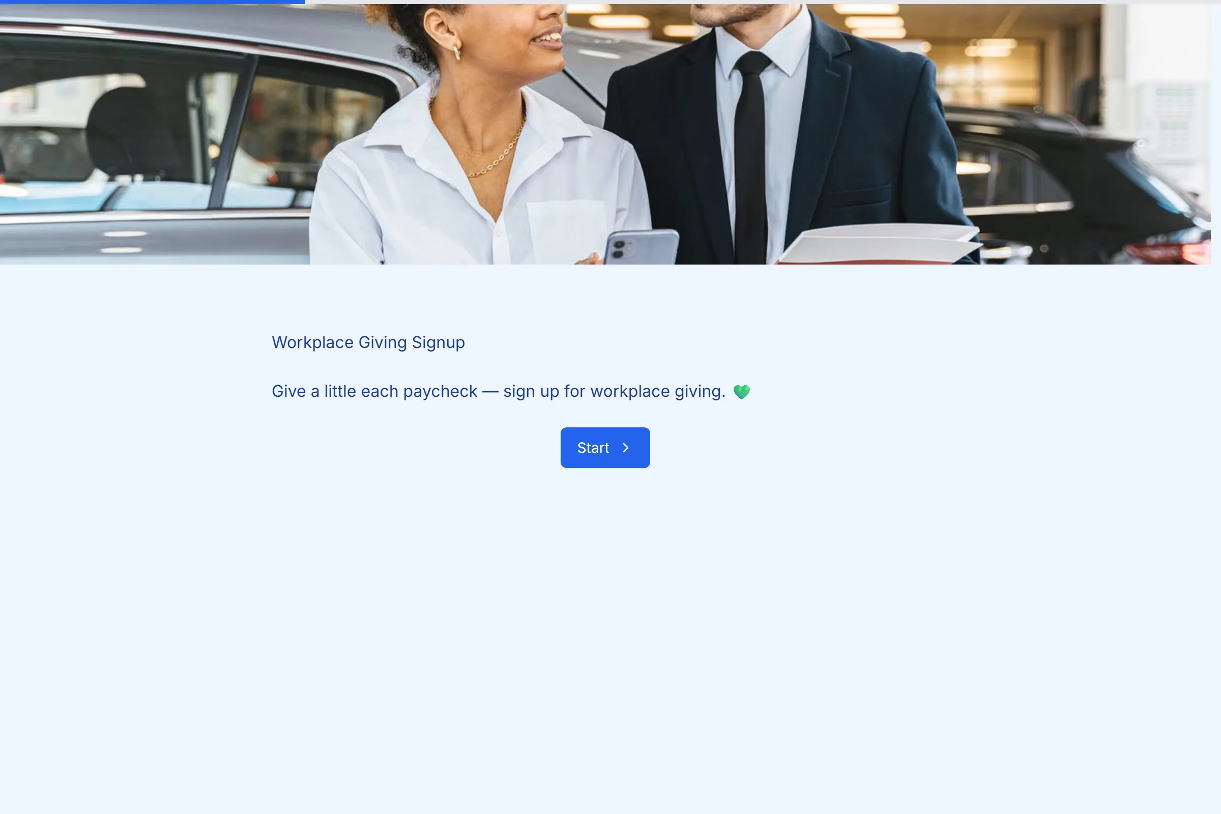 Workplace Giving Signup template preview